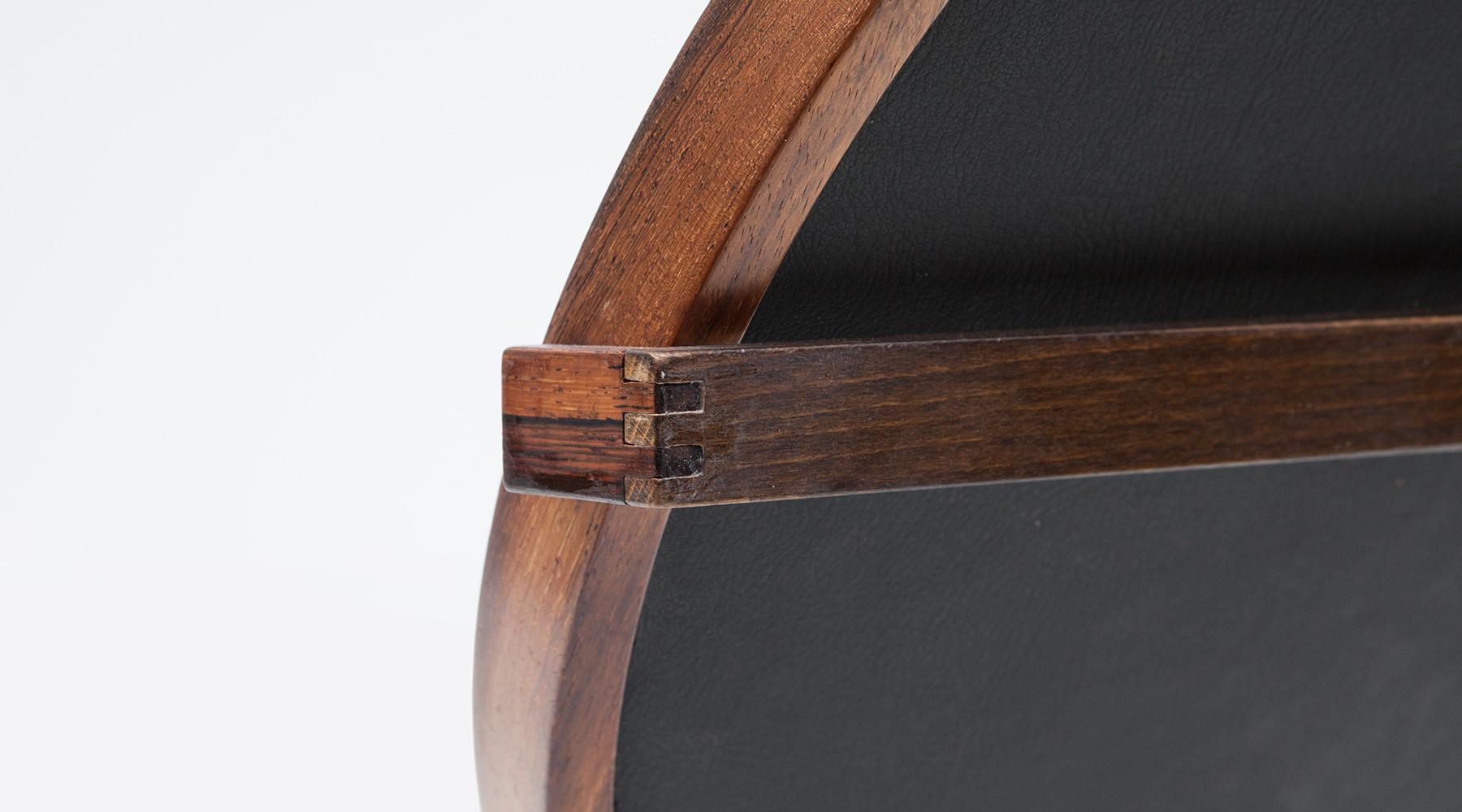 1960s Brown Rosewood Mirror by Uno and Östen Kristiansson 1