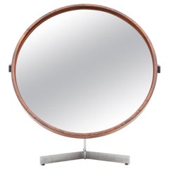 1960s Brown Rosewood Mirror by Uno and Östen Kristiansson