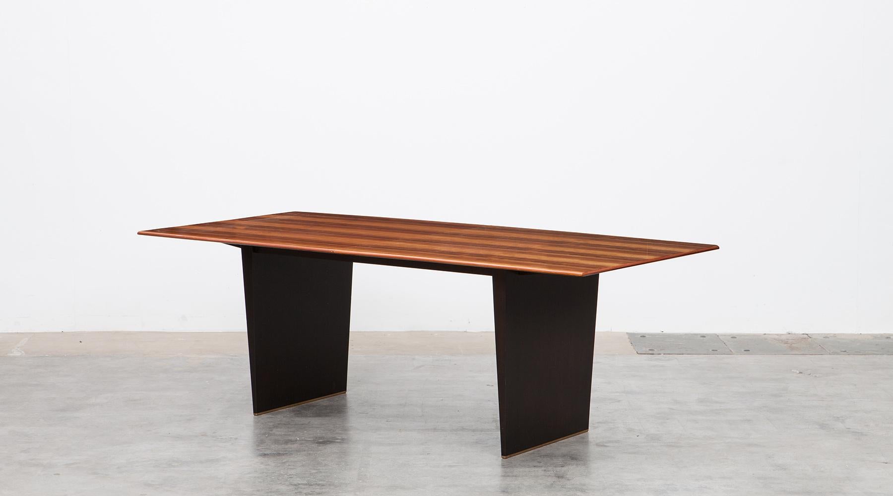 American 1960s Brown Tawi Wood Dining Table by Edward Wormley 'a'