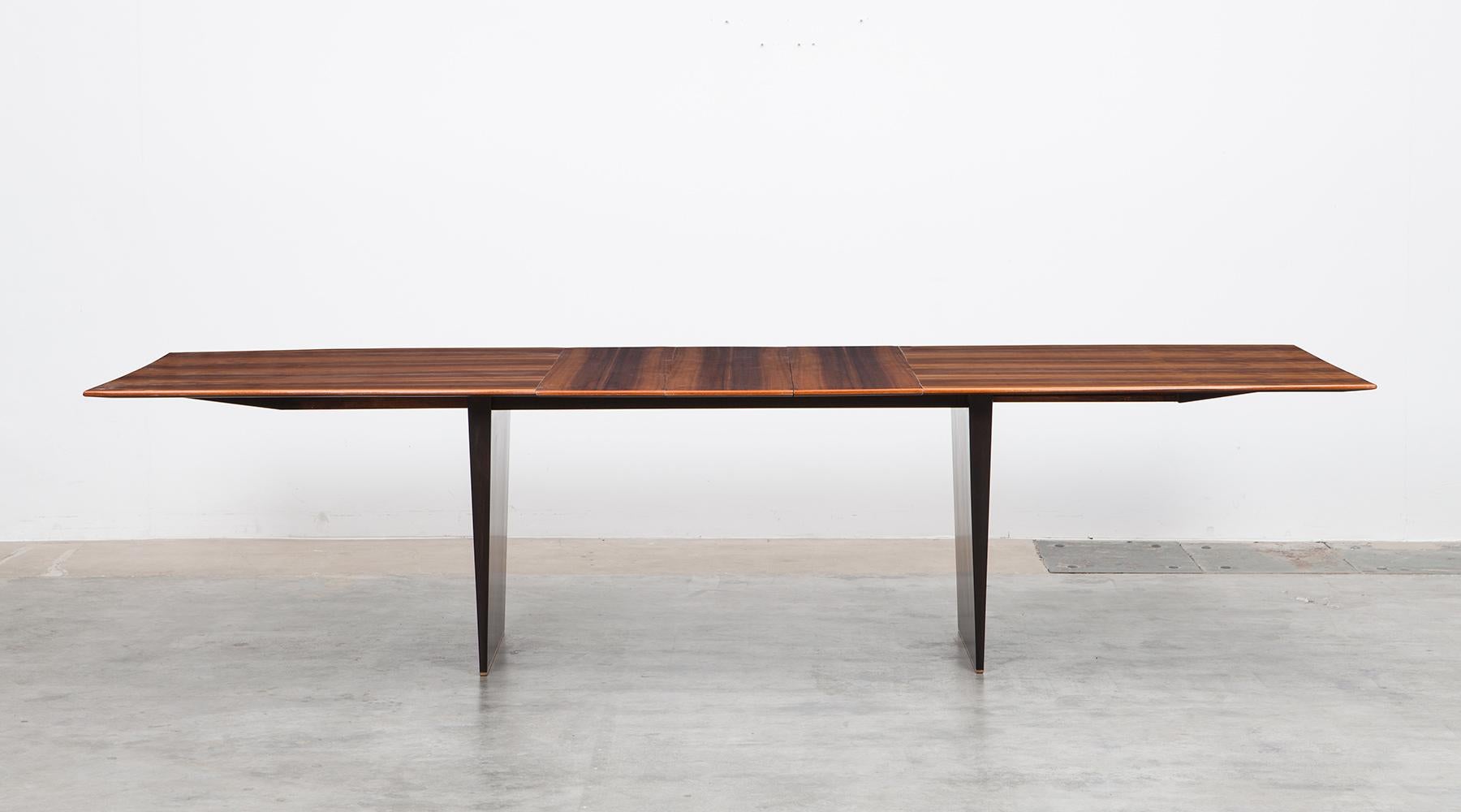 American 1960s Brown Tawi Wood Dining Table by Edward Wormley 'B' For Sale