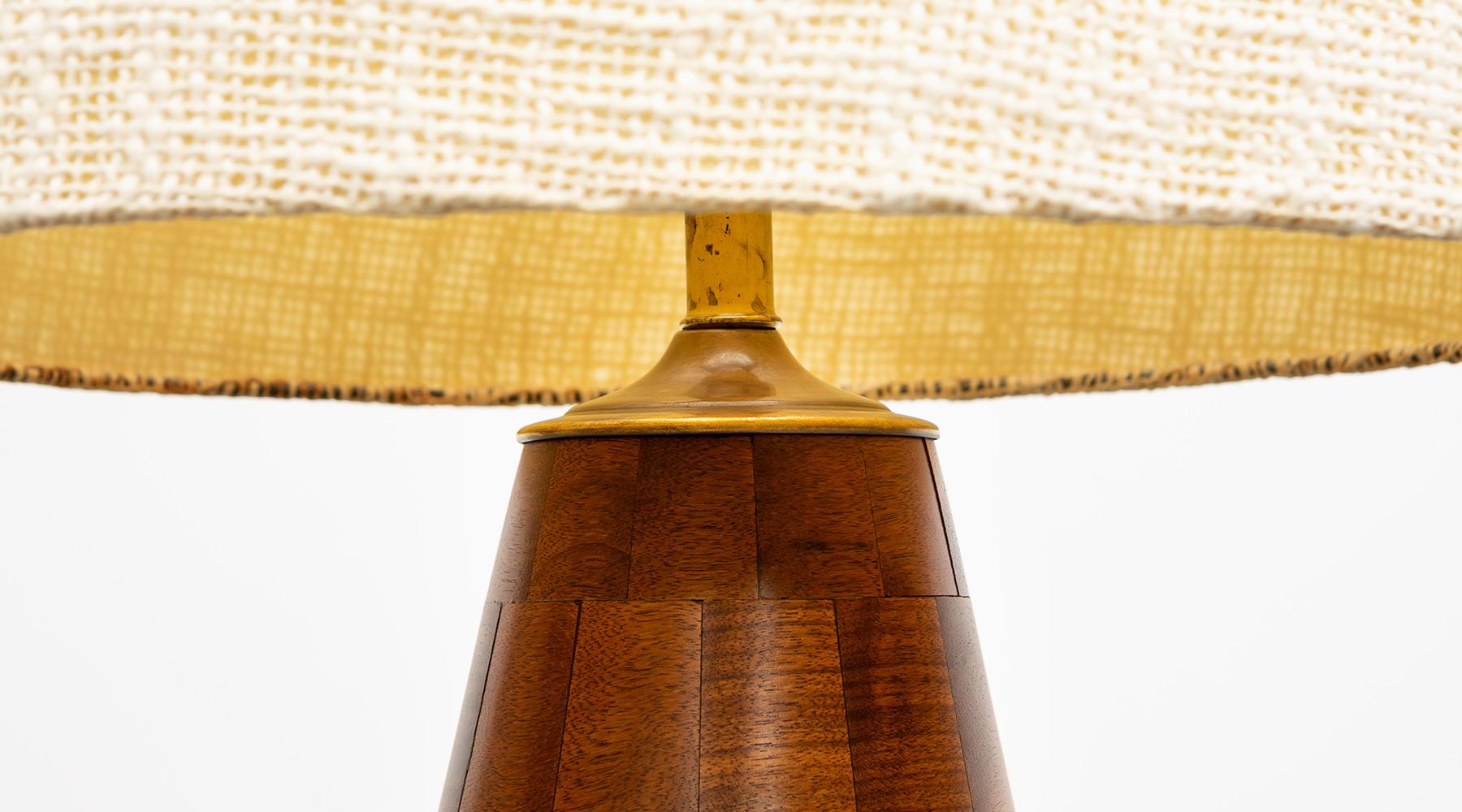 1960s Brown Walnut Base Floor Lamp in American Design 1