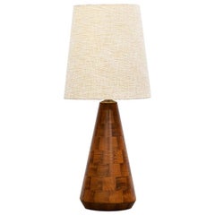 1960s Brown Walnut Base Floor Lamp in American Design