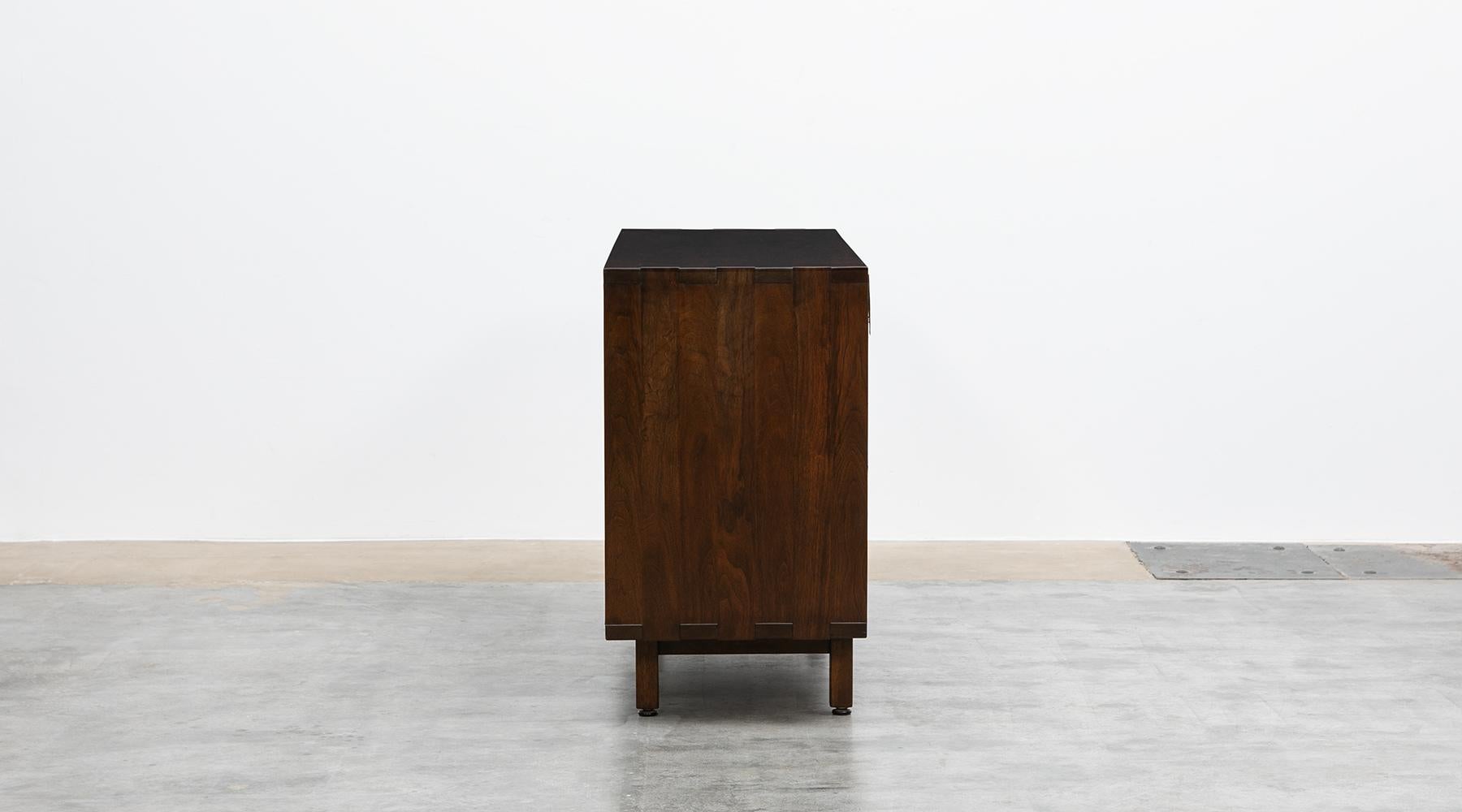 Mid-Century Modern 1960s Brown Walnut Sideboard by Edward Wormley with Rosewood Details