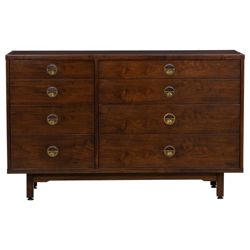 1960s Brown Walnut Sideboard by Edward Wormley with Rosewood Details