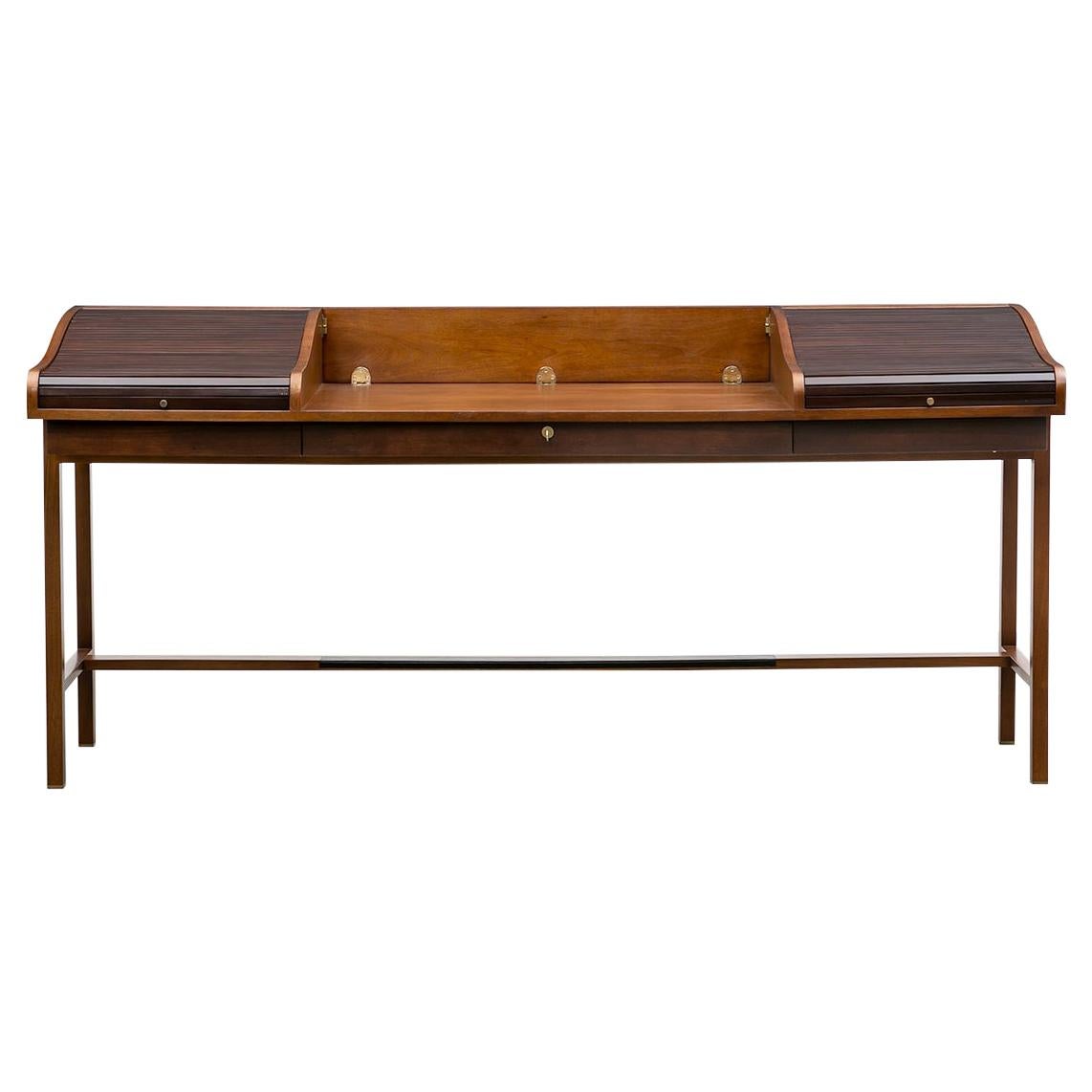 1960s Brown Wooden Desk by Edward Wormley 'c' For Sale