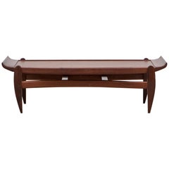 1960s Brown Wooden Sofa Table by Jean Gillon