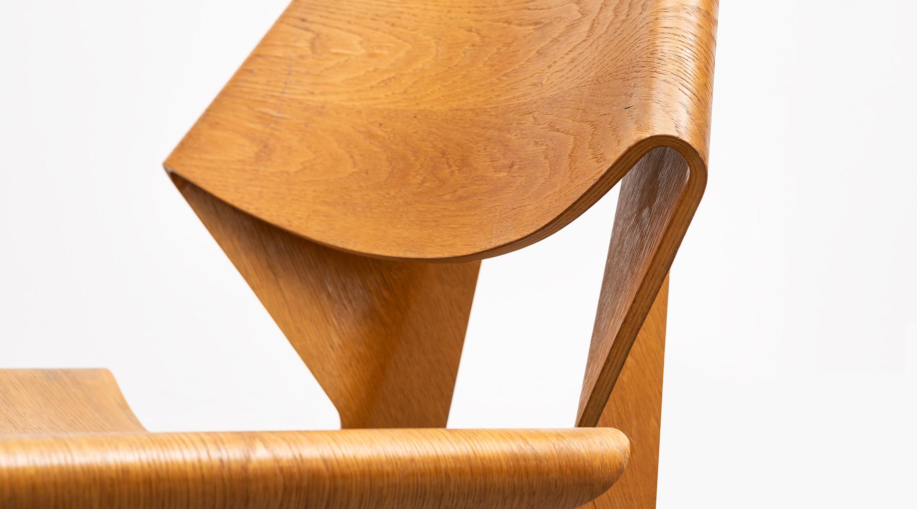 Sedia in legno compensato di teak marrone del 1960 di Grete Jalk 4