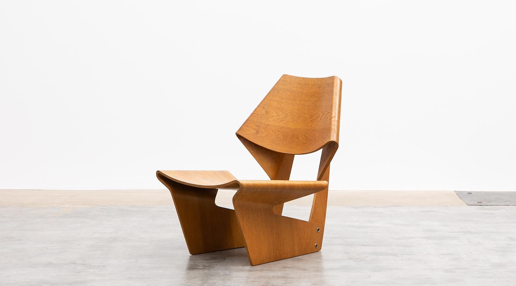 Mid-Century moderno Sedia in legno compensato di teak marrone del 1960 di Grete Jalk