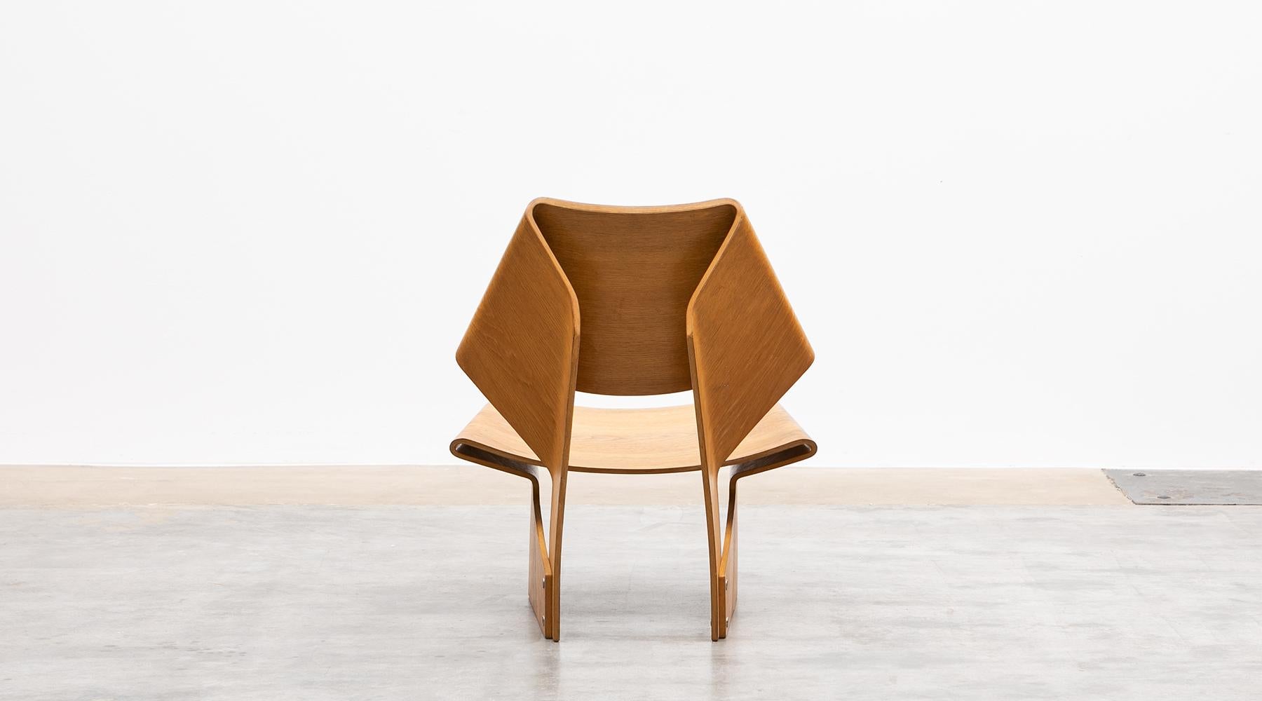 Compensato Sedia in legno compensato di teak marrone del 1960 di Grete Jalk