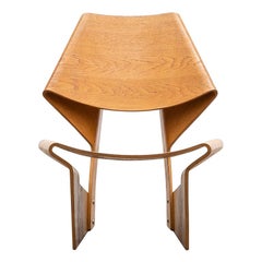 1960s Brown Wooden Teak Plywood Chair by Grete Jalk