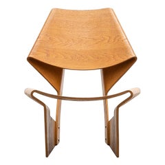 Sedia in legno compensato di teak marrone del 1960 di Grete Jalk