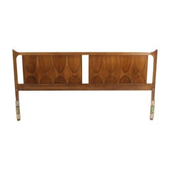 1960s Broyhill Brasilia Mid-Century Modern Sculpted Walnut King Size Headboard