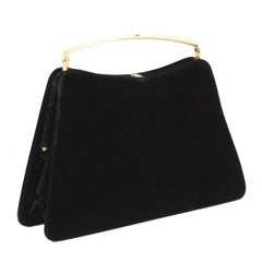 1960's Bruno Magli Black Velvet Evening Bag