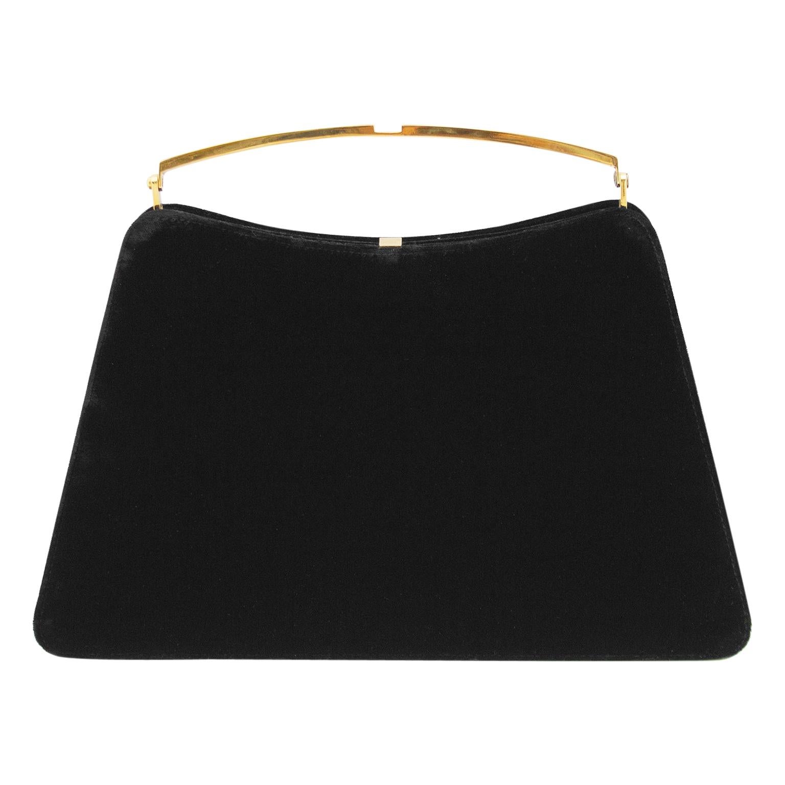 1960's Bruno Magli Black Velvet Evening Bag