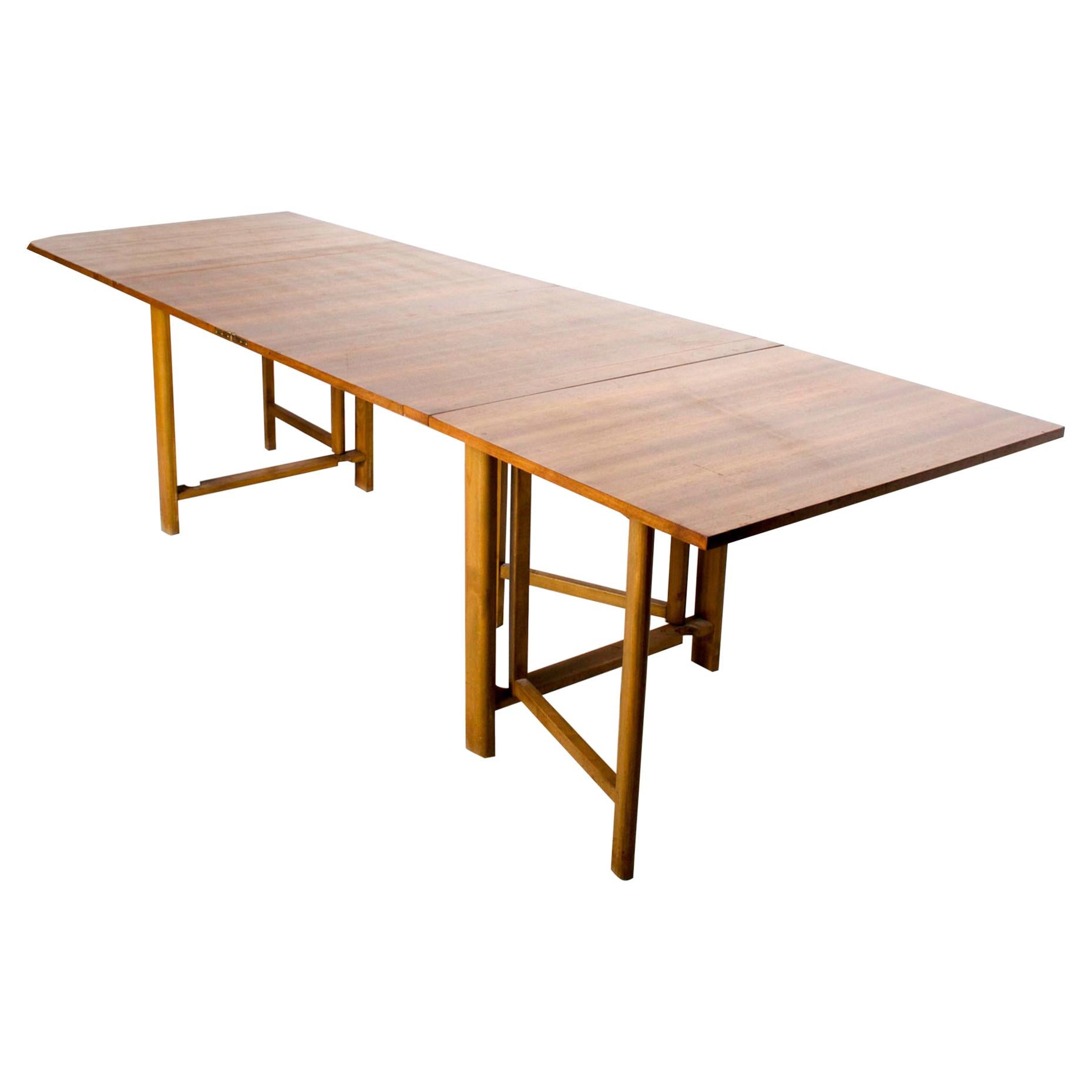 1960s Bruno Mathsson Maria Teak Wood Dining Table Versatile Size Gateleg Sweden