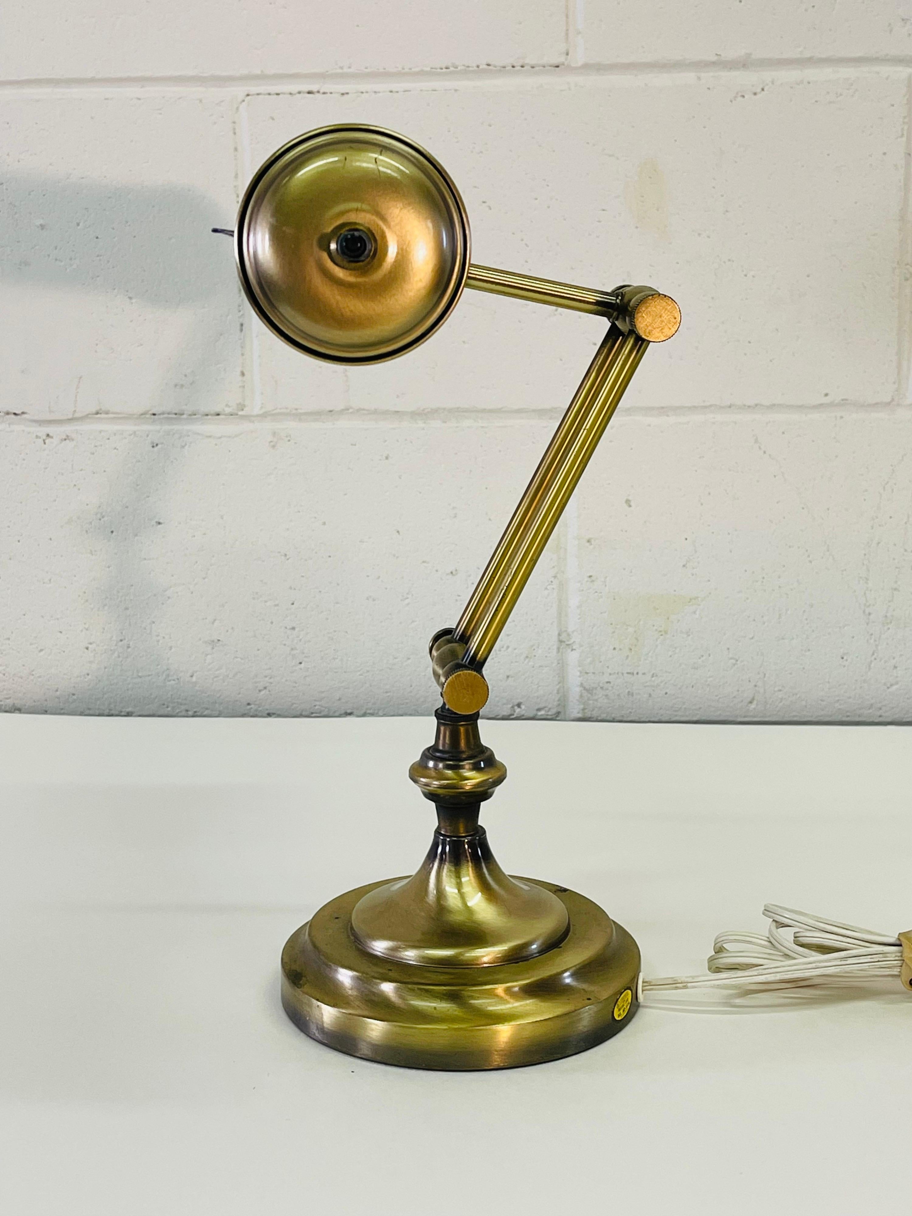 20th Century 1960s Brushed Brass Desk Lamp For Sale