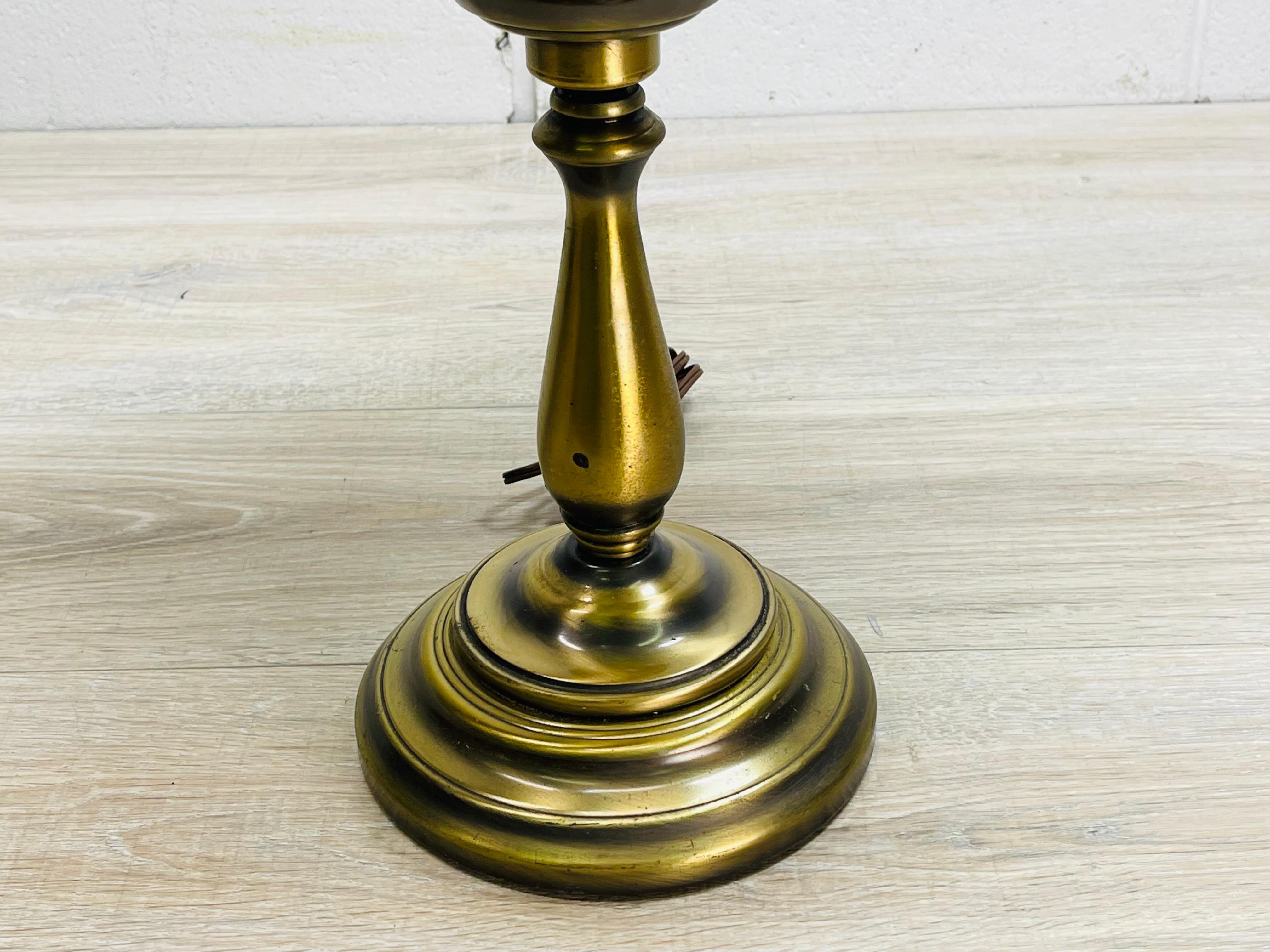 20th Century 1960s Brushed Brass Round Table Lamp For Sale