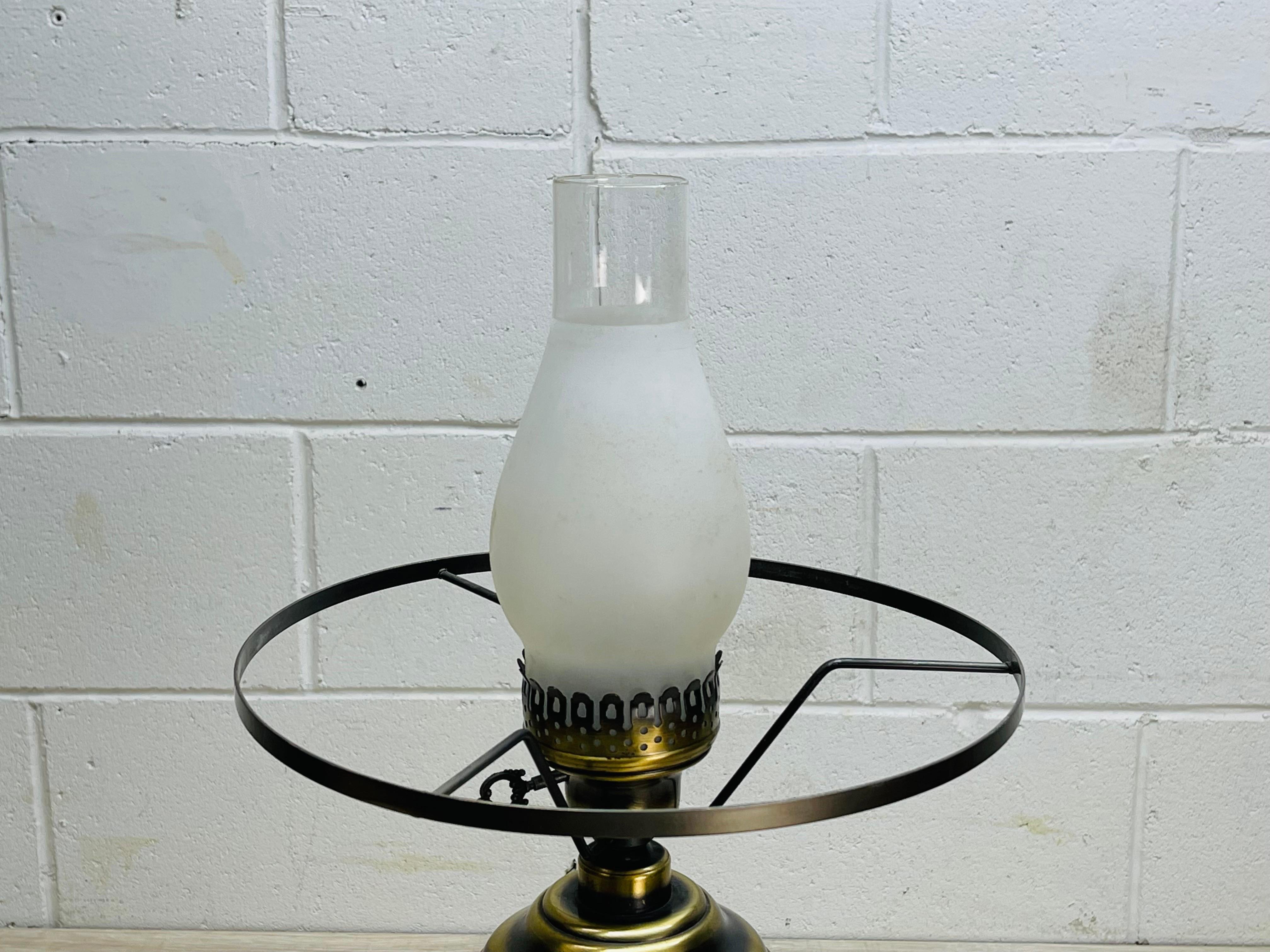 1960s Brushed Brass Round Table Lamp For Sale 1