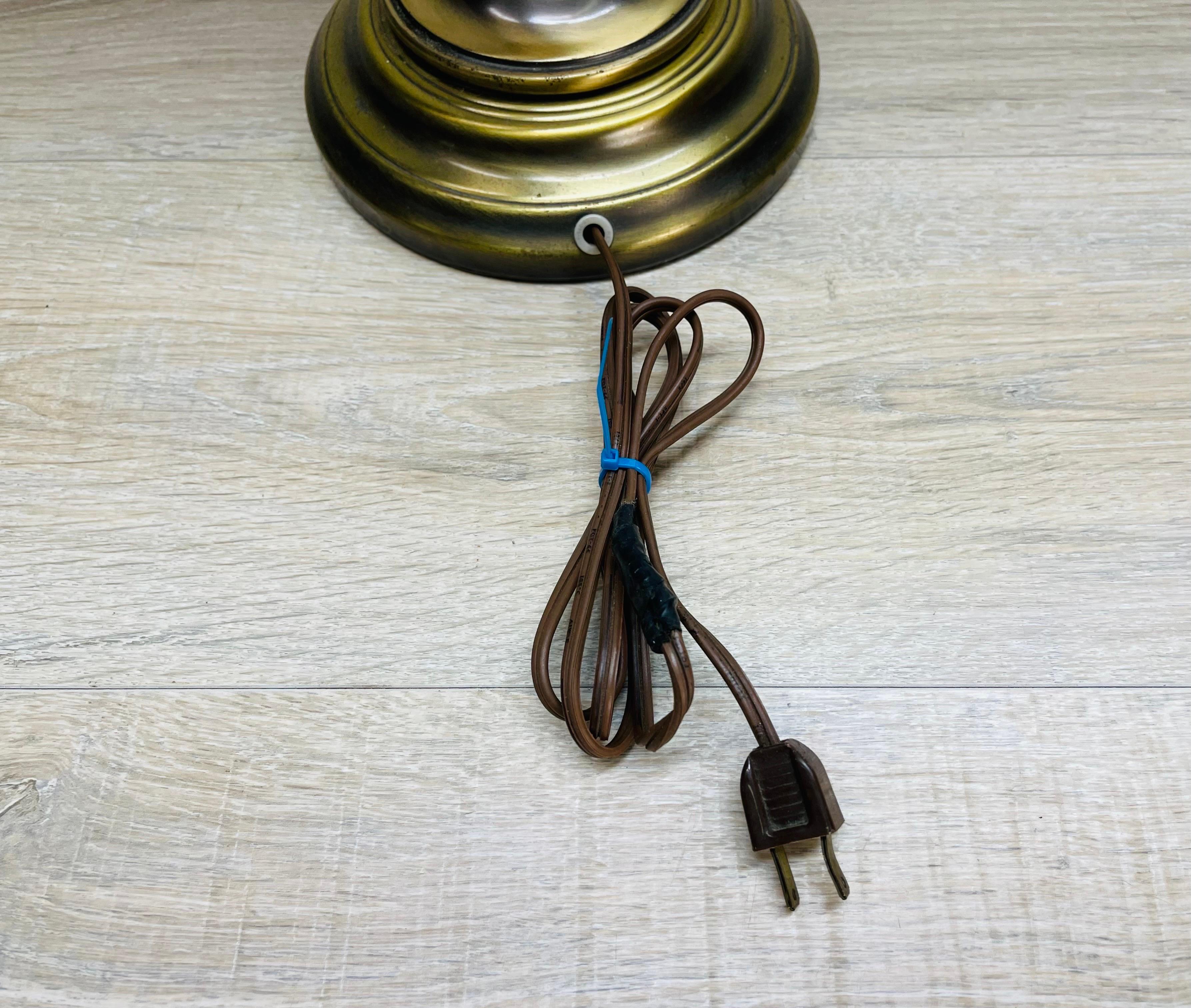 1960s Brushed Brass Round Table Lamp For Sale 3