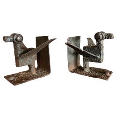 Vintage 1960’s Brutalist Bird Bookend Sculptures