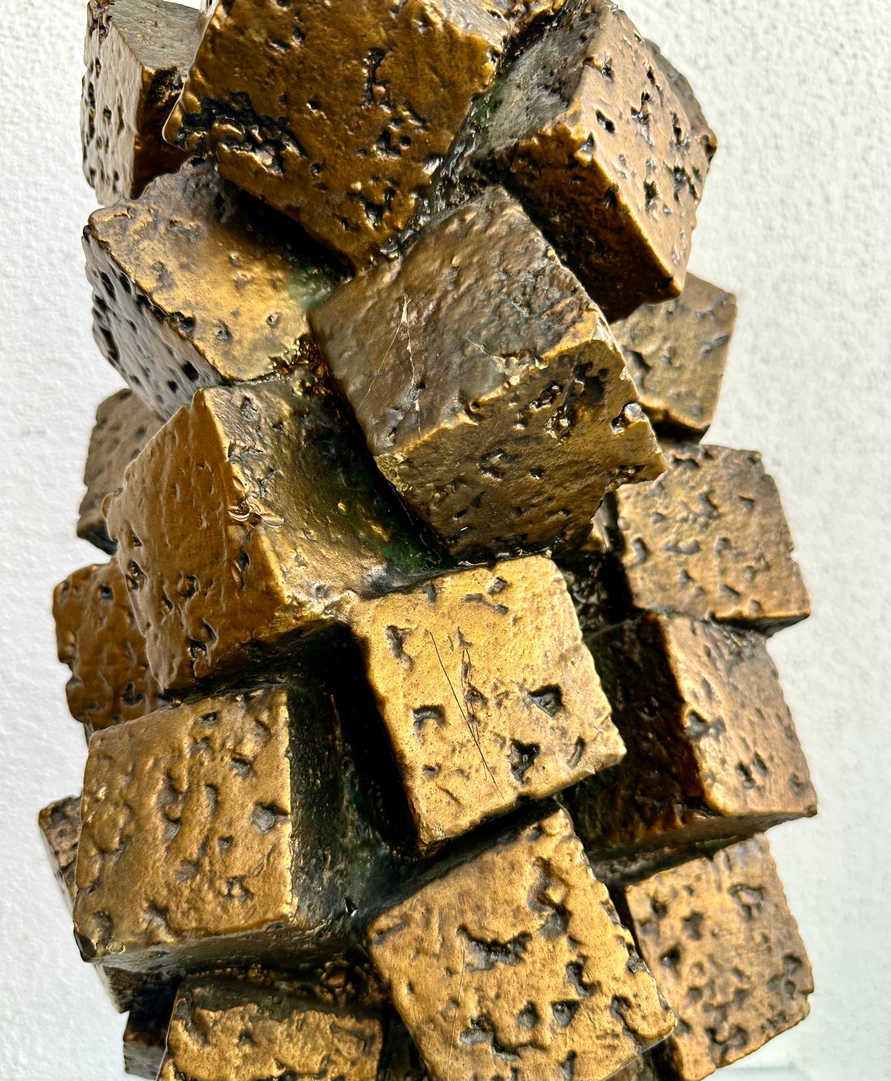 American 1960s Brutalist Block Table Lamp Large Scale Statement Piece For Sale