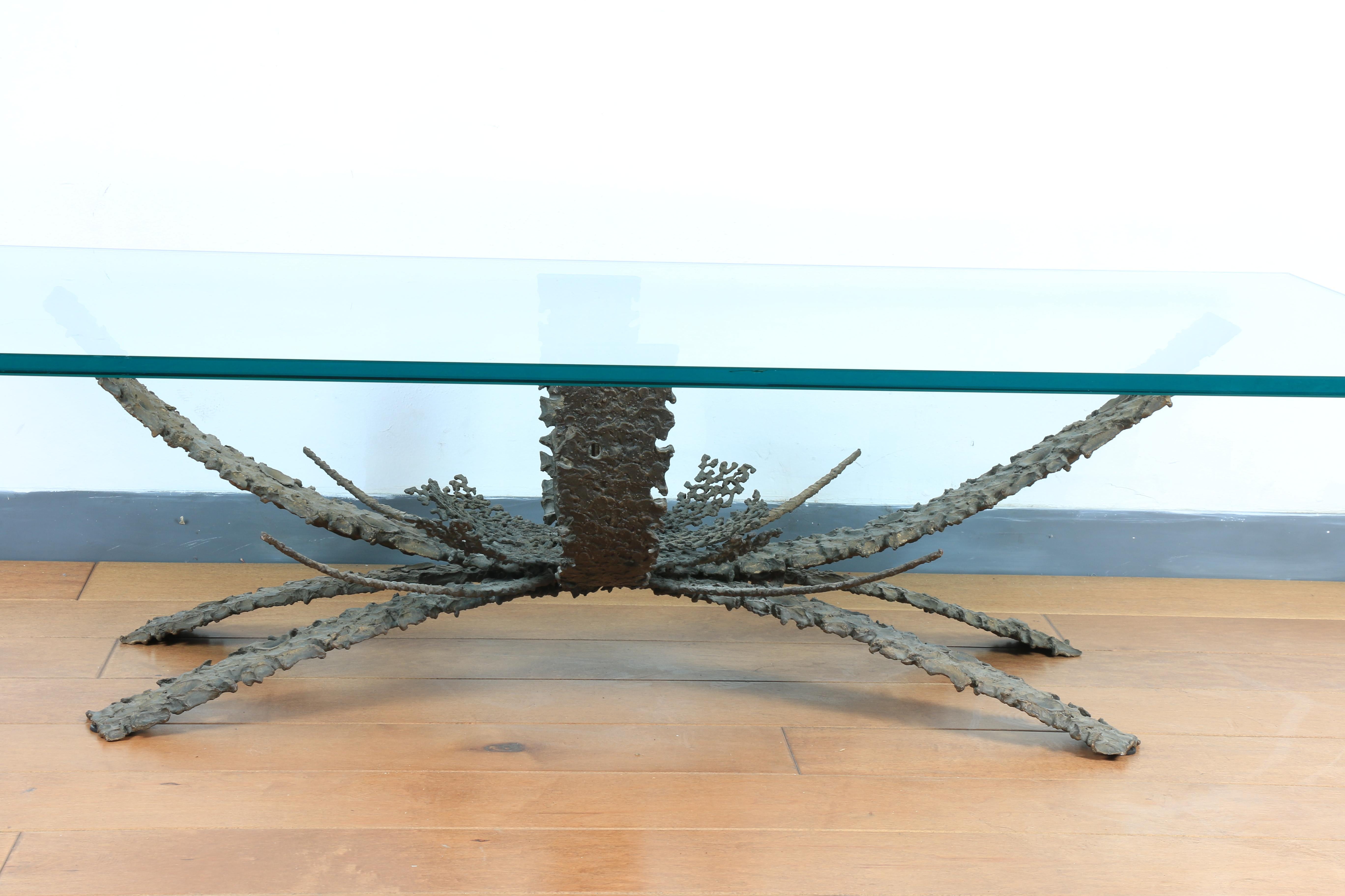 Mid-Century Modern 1960's Brutalist Bronze Coffee Table by Daniel Gluck