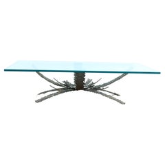 1960's Brutalist Bronze Coffee Table by Daniel Gluck