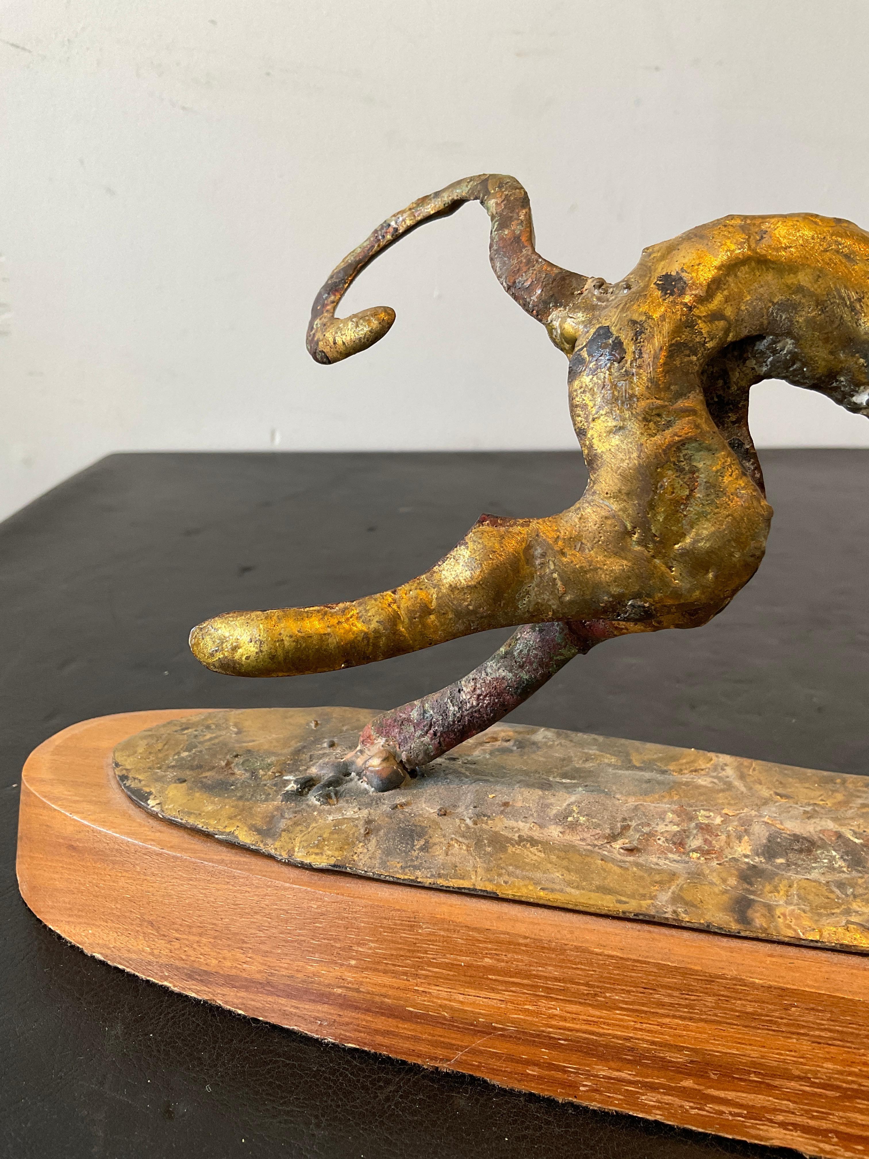 1960s Brutalist Bronze Panther Sculpture  For Sale 6