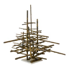 1960s Brutalist Bronze Tabletop Sculpture