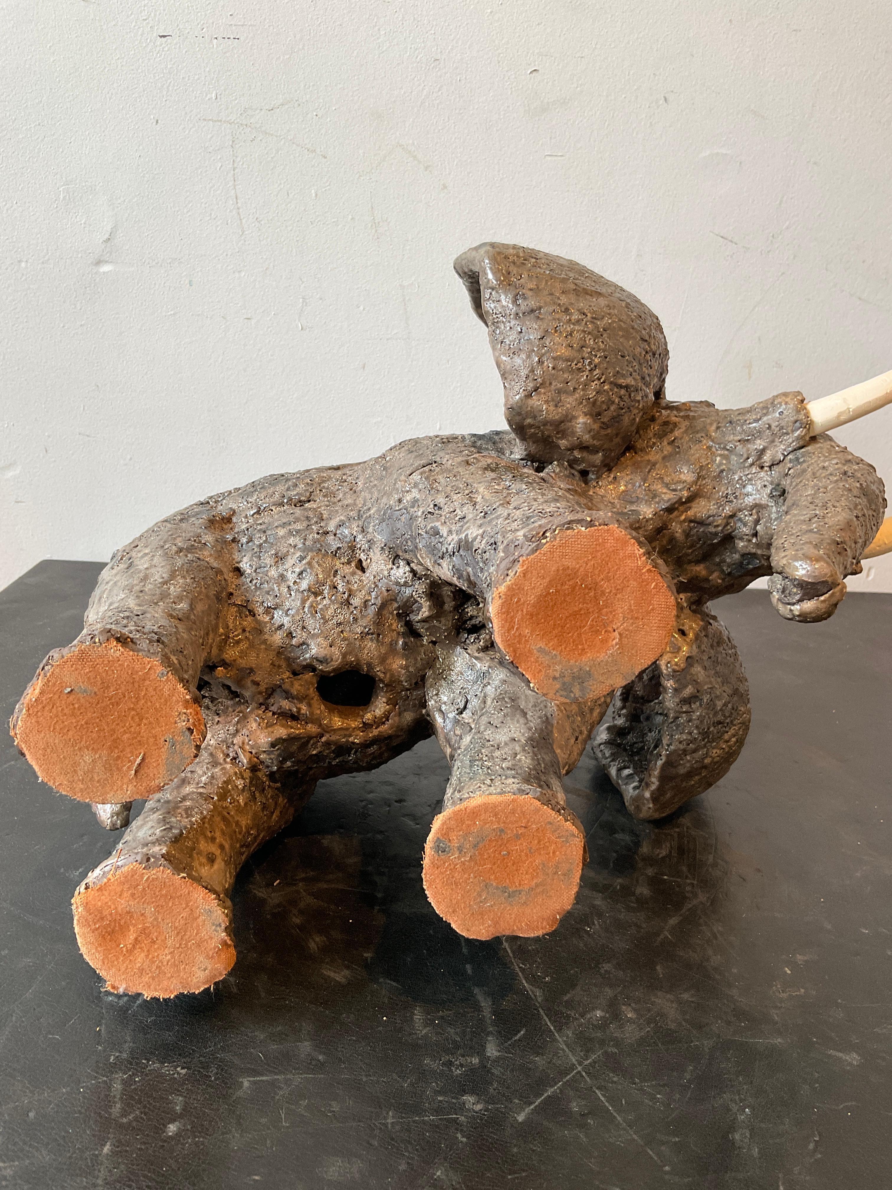 Elefante in ceramica brutalista del 1960 in vendita 4