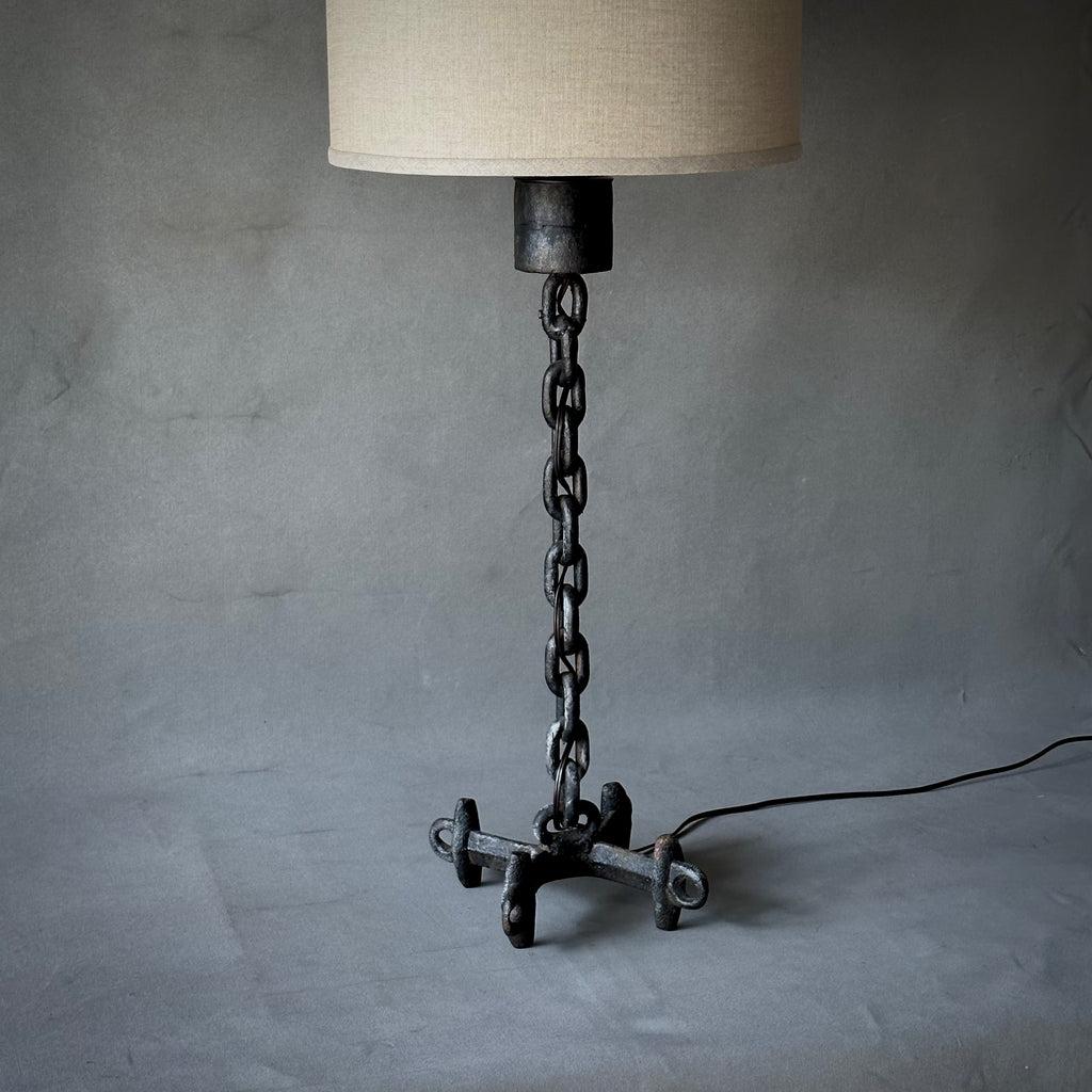 Mid-20th Century 1960s Brutalist Chainlink Table Lamp