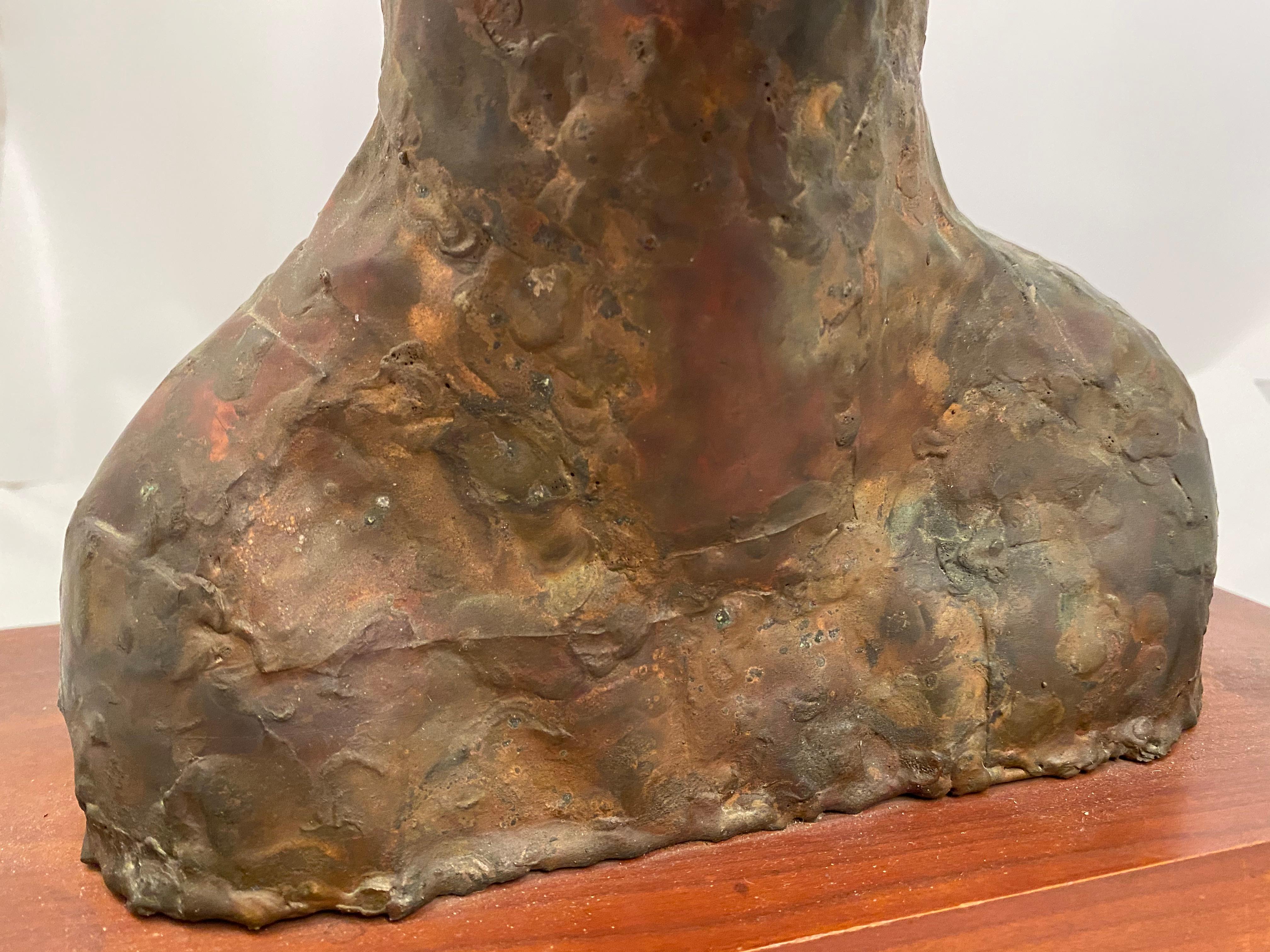 1960s Brutalist Copper Female Portrait Bust 6
