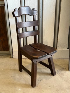 1960’s Brutalist Dutch Oak Chair, 6 Chairs Available
