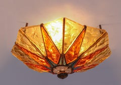 1 'of 2' Starburst Brutalist Murano Flush Mount in the manner of Poliarte 1960s