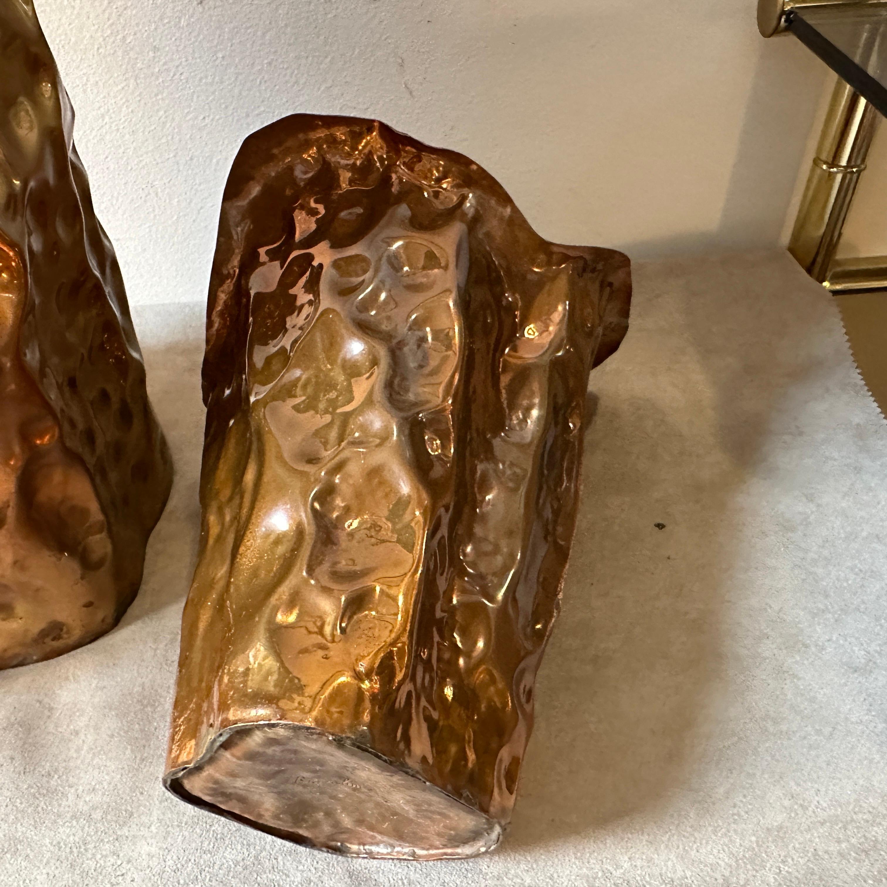 1960s Brutalist Hand-Crafted Copper Vases by Angelo Bragalini For Sale 6