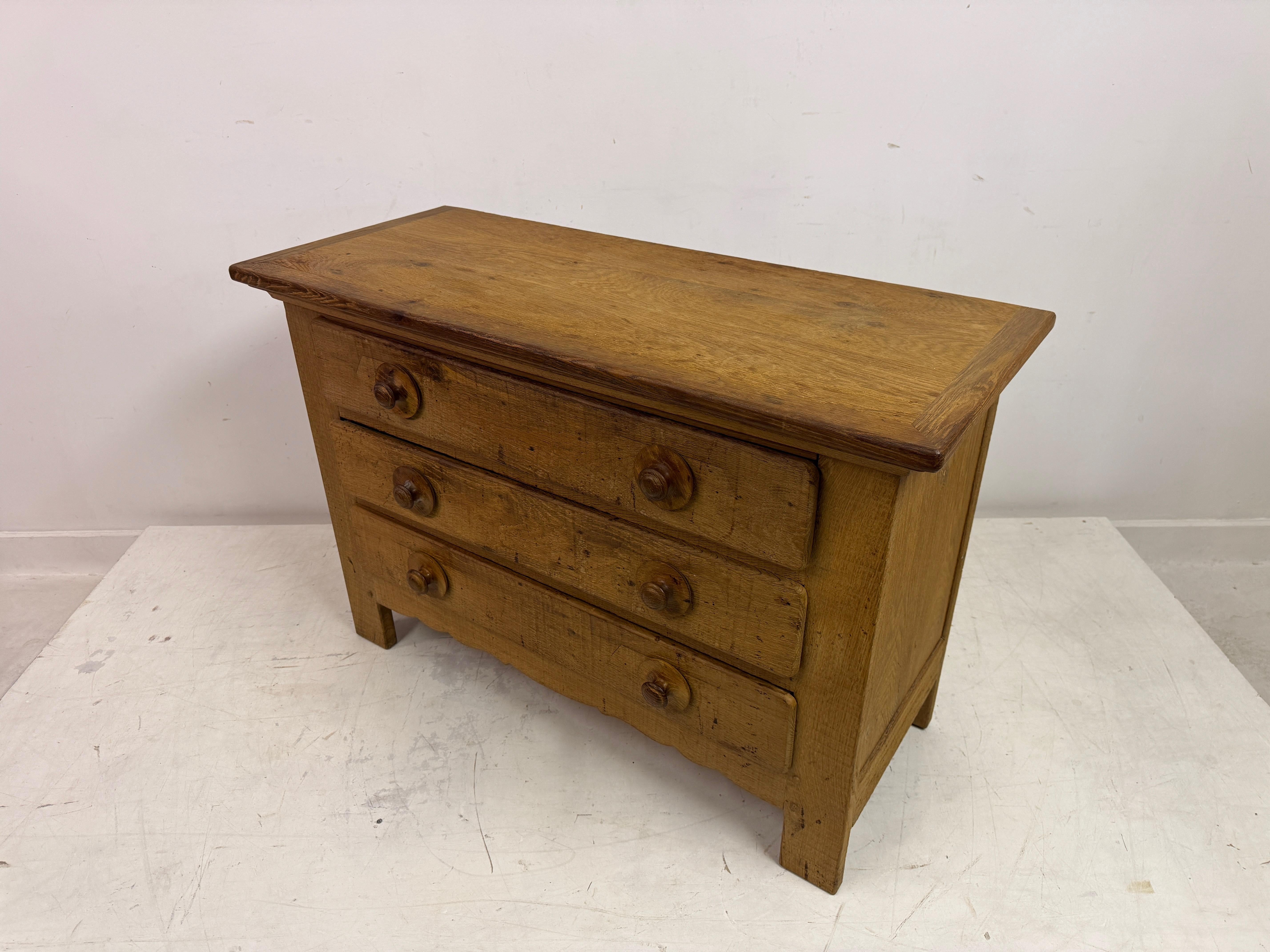 1960s Brutalist Oak Chest of Drawers For Sale 5