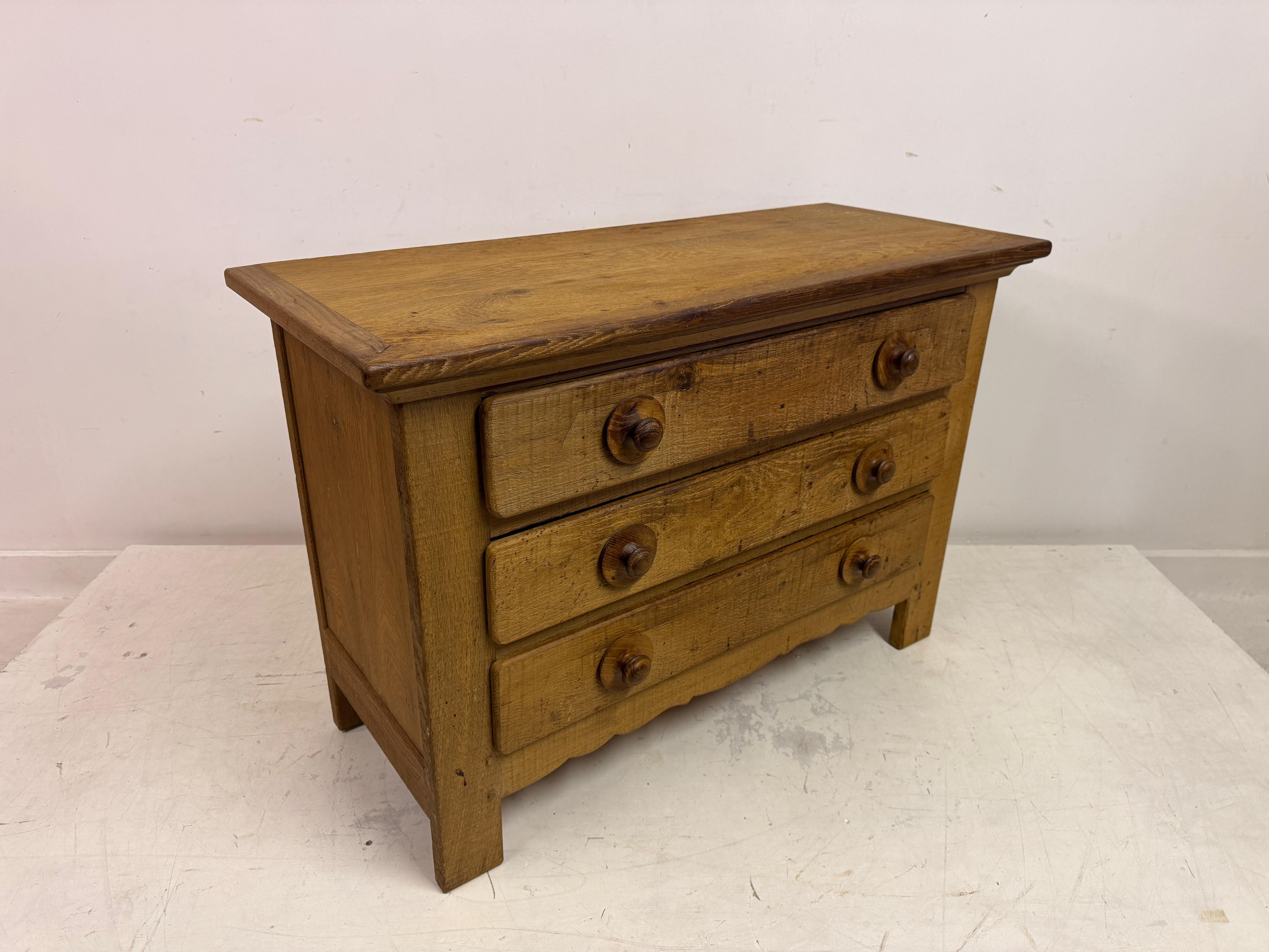1960s Brutalist Oak Chest of Drawers For Sale 6