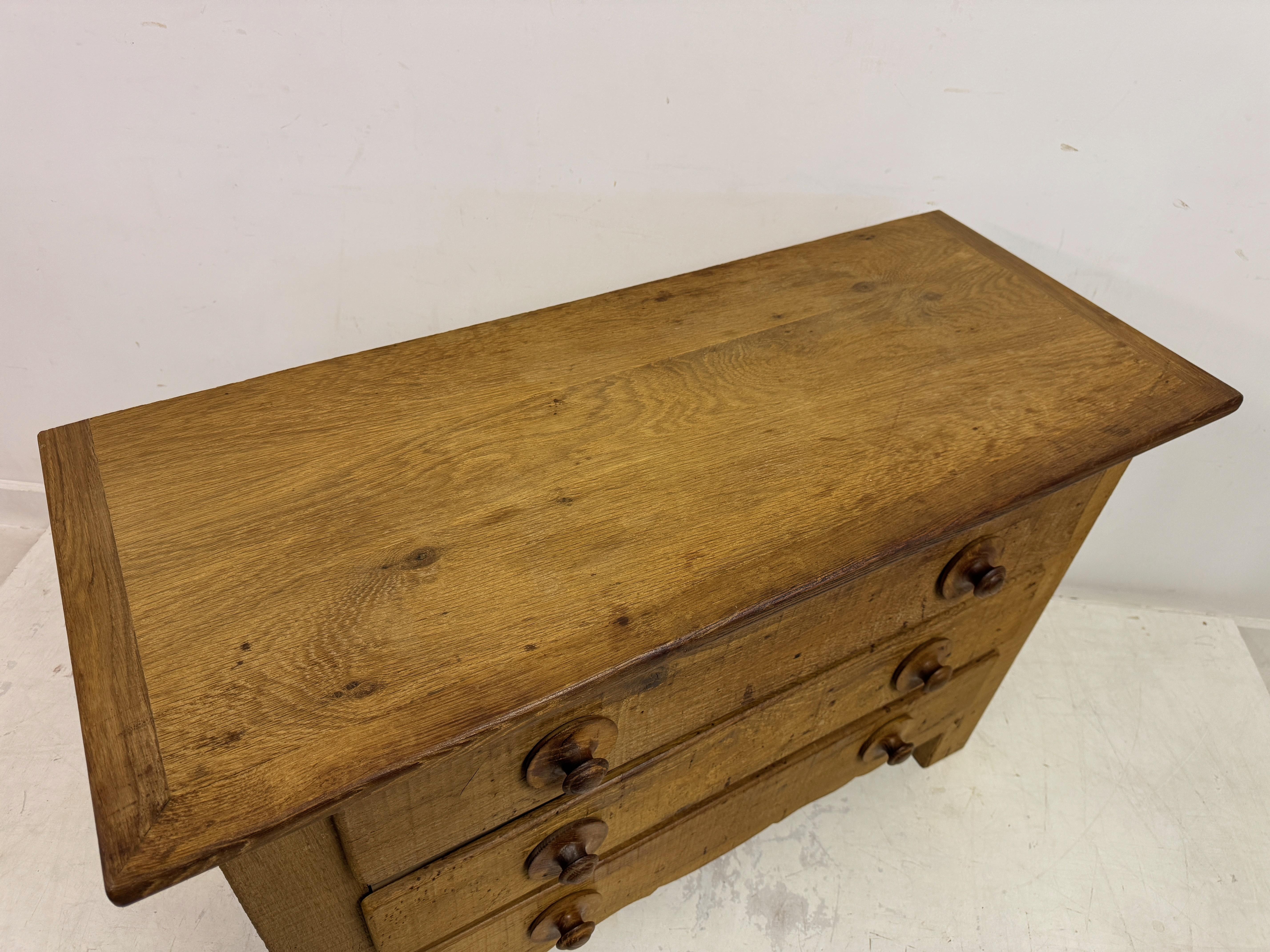 1960s Brutalist Oak Chest of Drawers For Sale 11