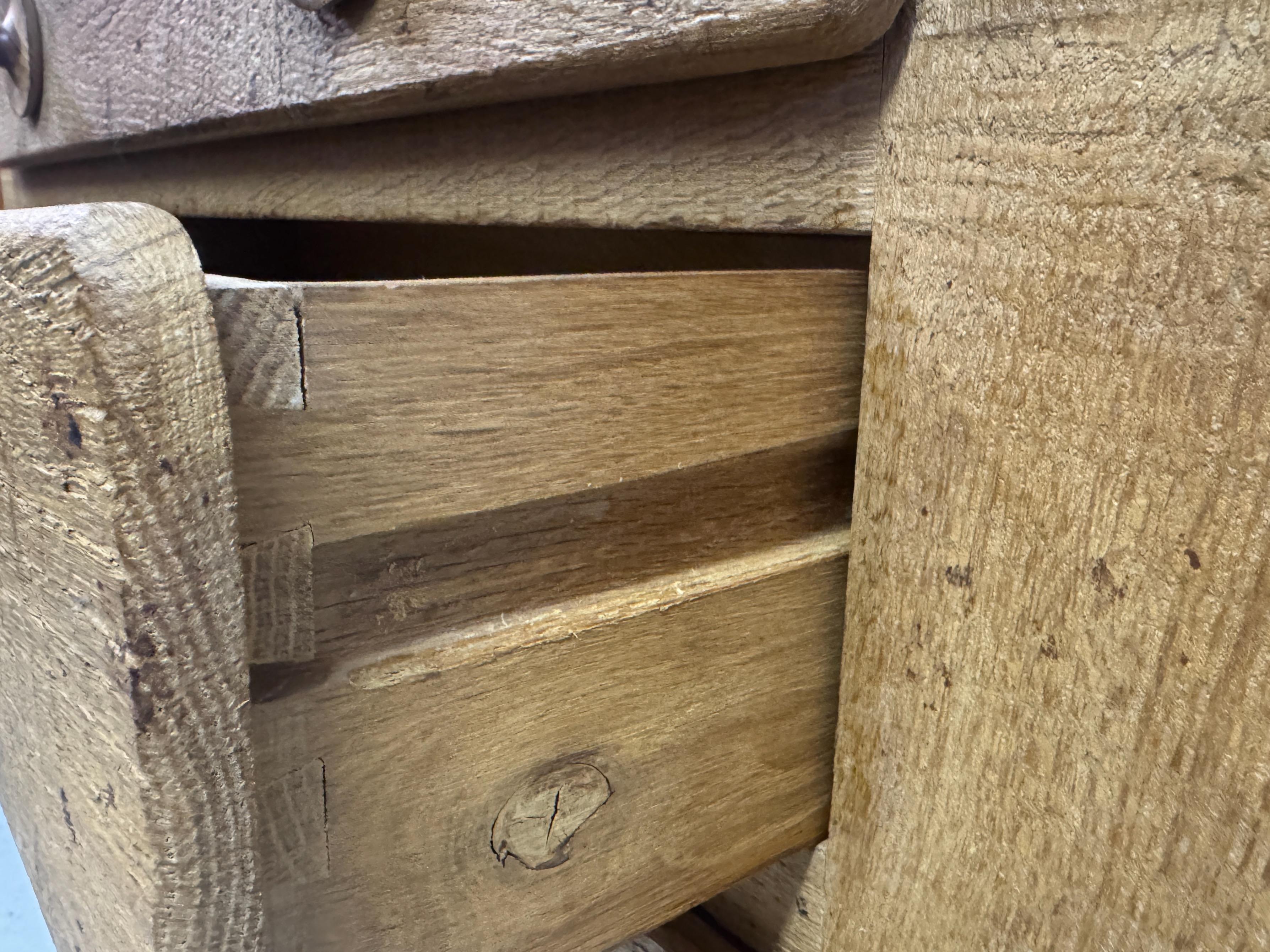 1960s Brutalist Oak Chest of Drawers For Sale 1