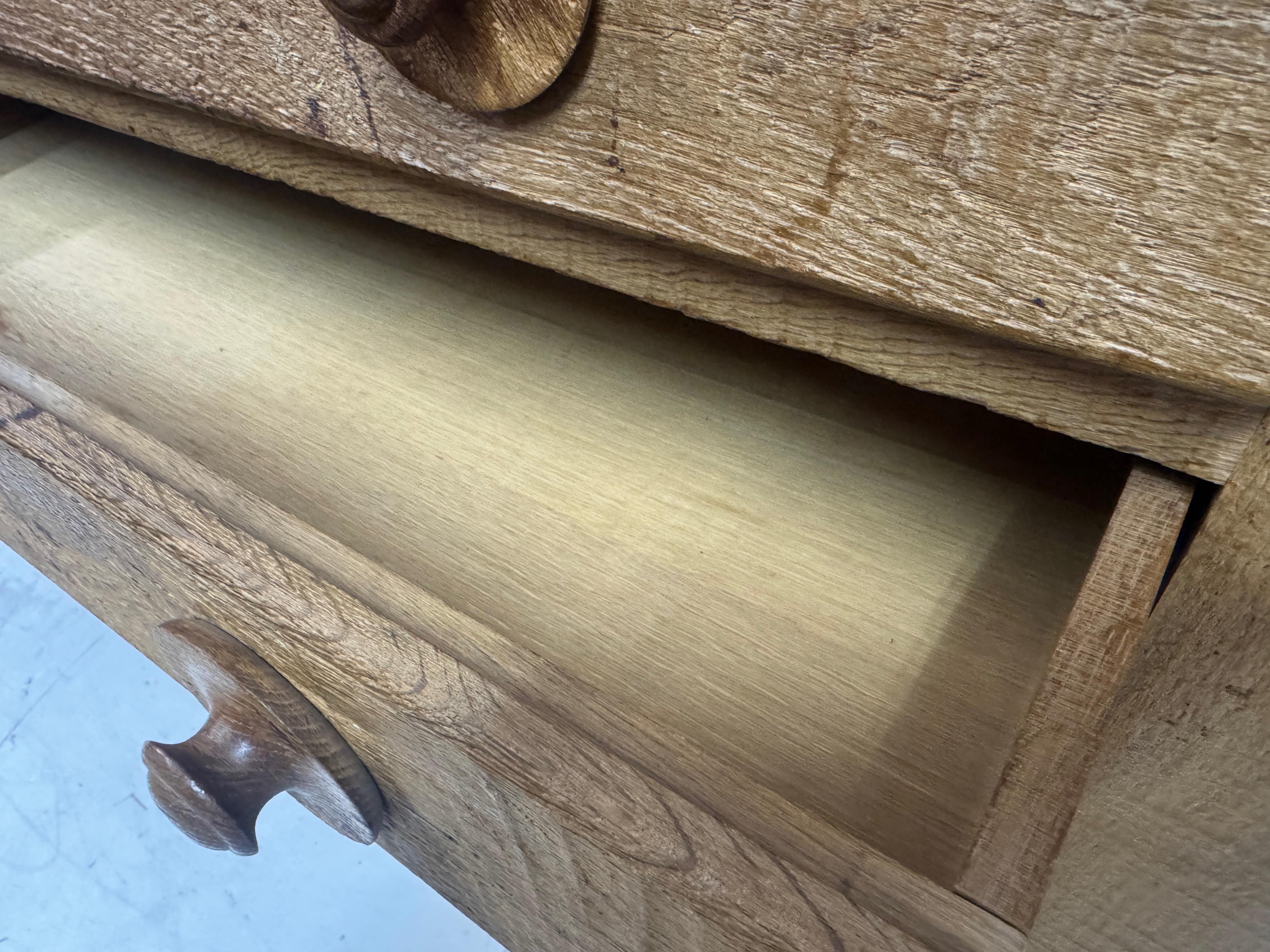 1960s Brutalist Oak Chest of Drawers For Sale 2