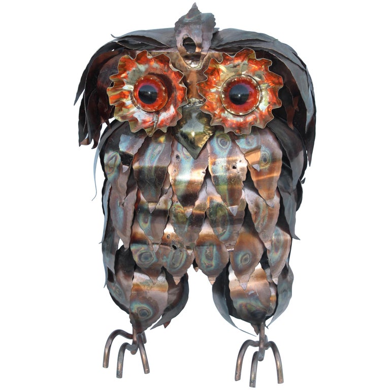 NOVICA 72170 Curious Owl Iron Wall Adornment 