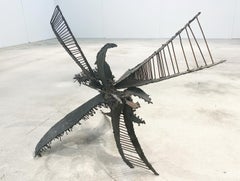 Sculpture abstraite brutaliste en acier des années 1960