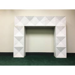 1960s Brutalist Style Mantel in Carrara Marble in Style of De Coene Frères