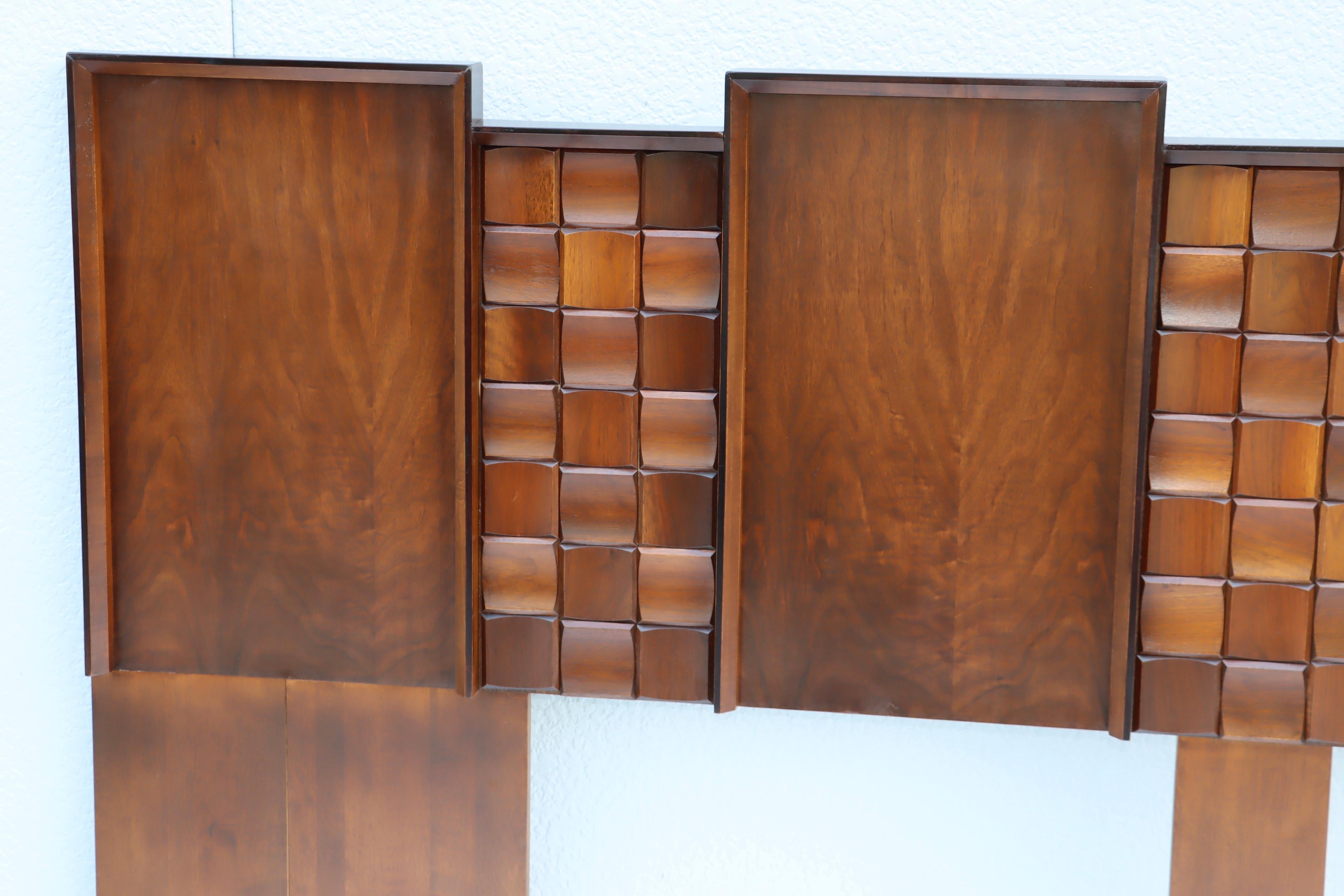 1960's Brutalist Walnut King Size Headboard From Canada 5