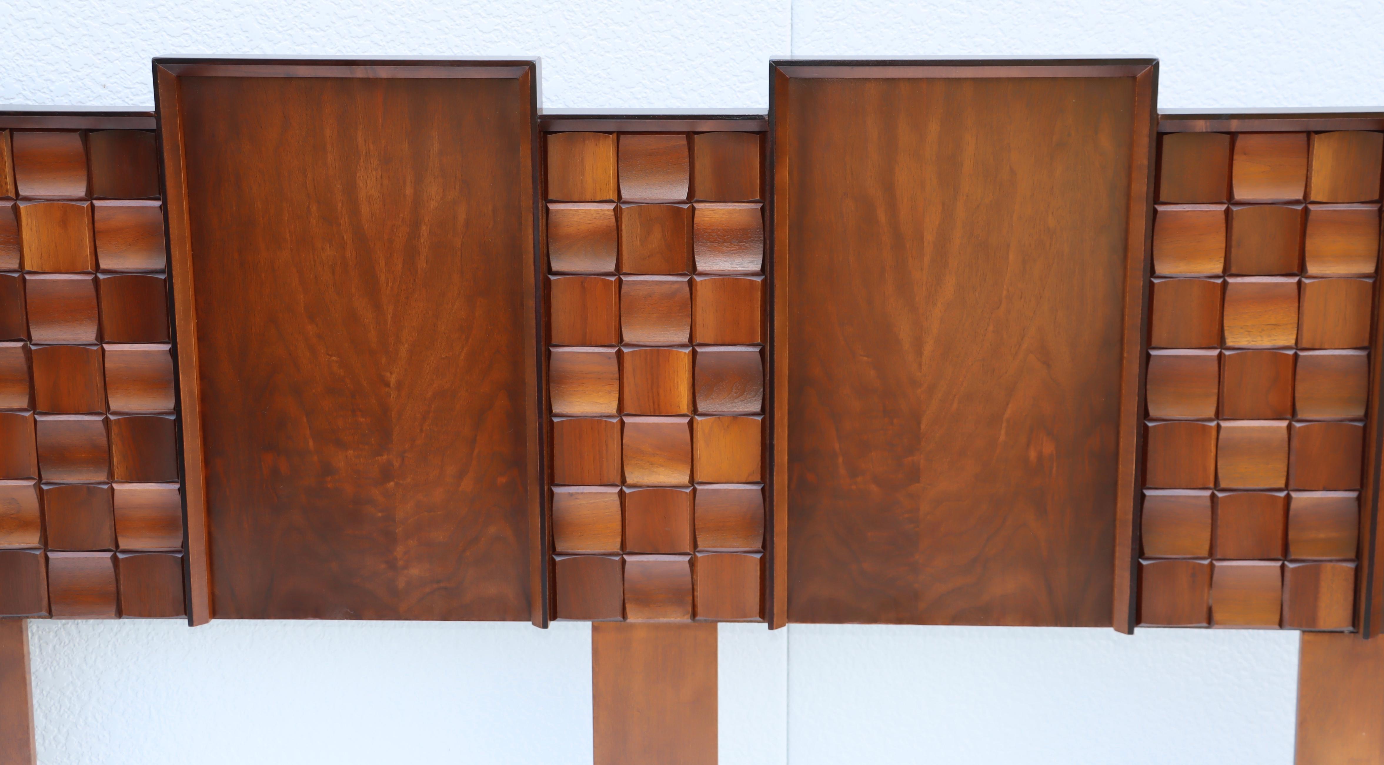 1960's Brutalist Walnut King Size Headboard From Canada 7