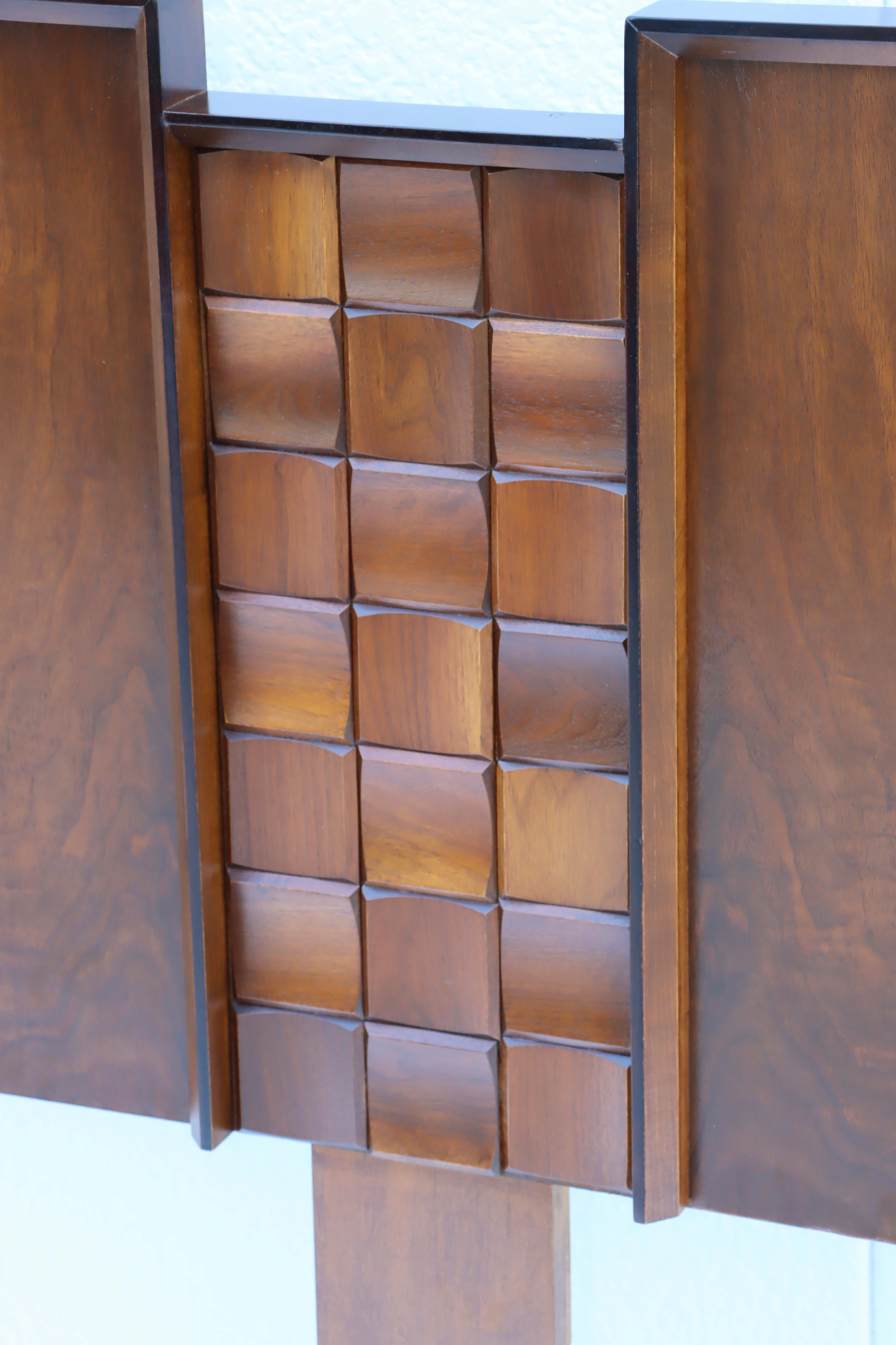 1960's Brutalist Walnut King Size Headboard From Canada 4