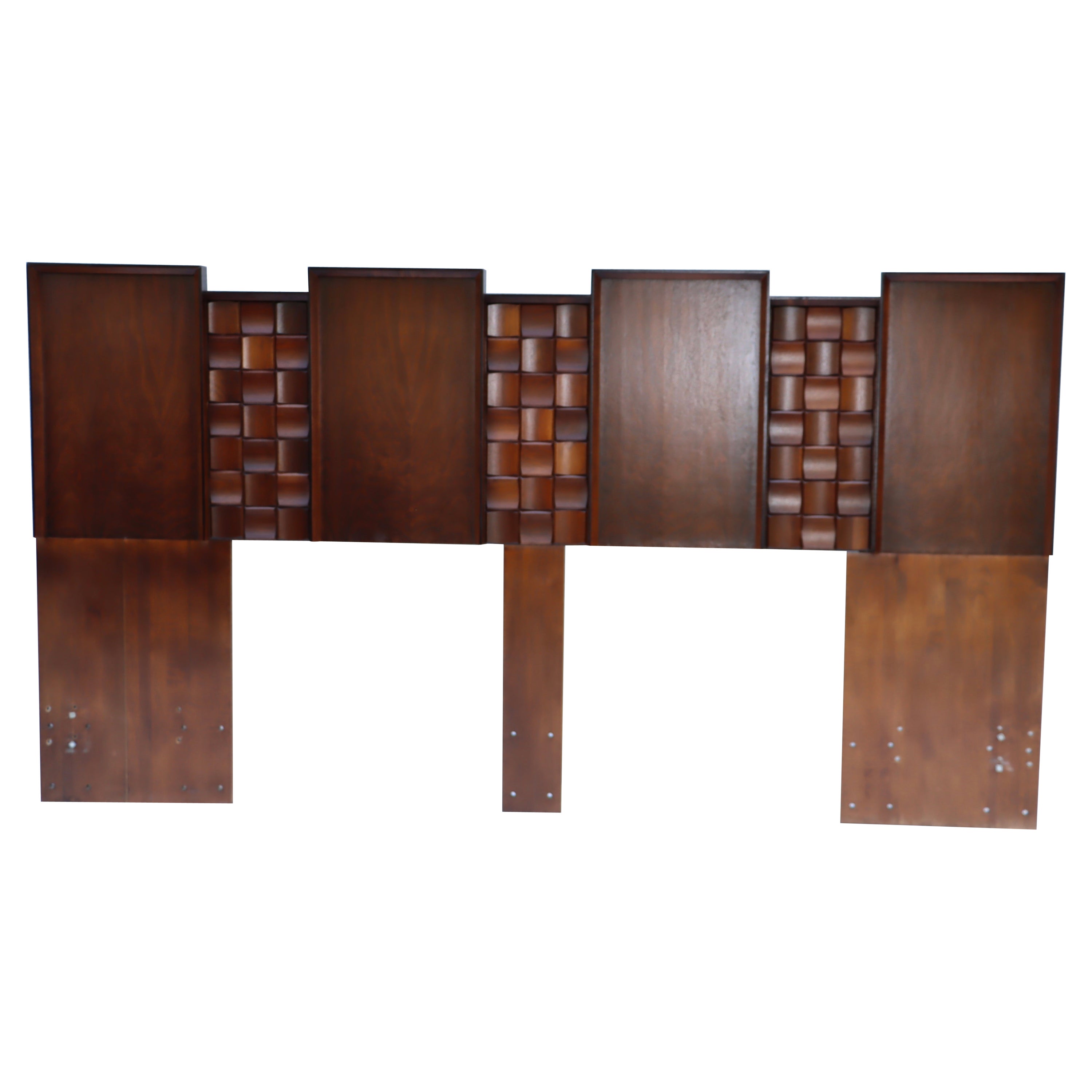 1960
s Brutalist Walnut King Size Headboard From Canada