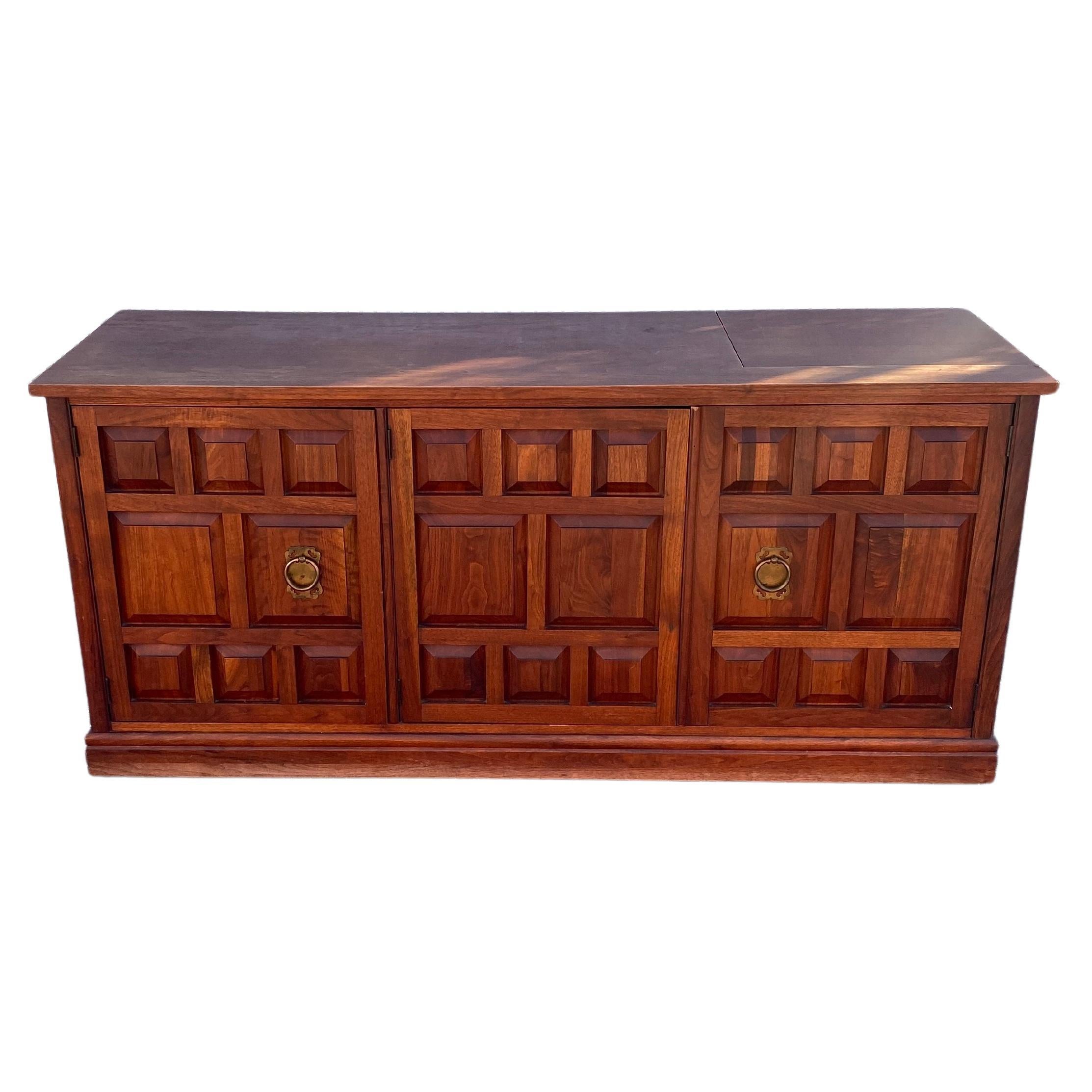 1960s Widdicomb Spanish Baroque Style Wood SideBoard Storage Cabinet For Sale