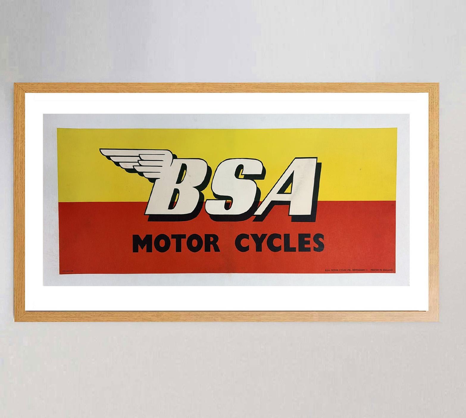 Britannico Poster originale d'epoca delle moto BSA degli anni '60 in vendita