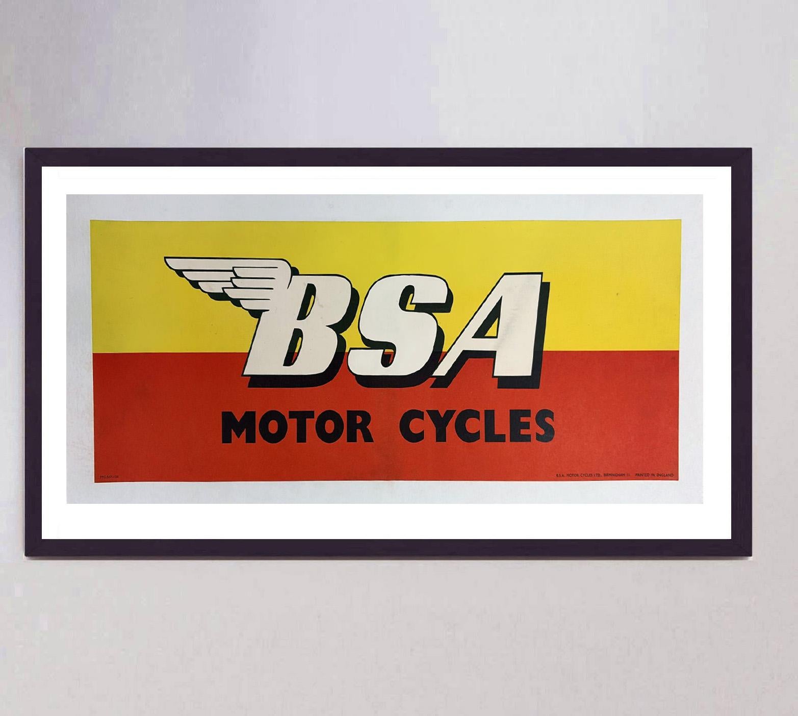 Metà XX secolo Poster originale d'epoca delle moto BSA degli anni '60 in vendita